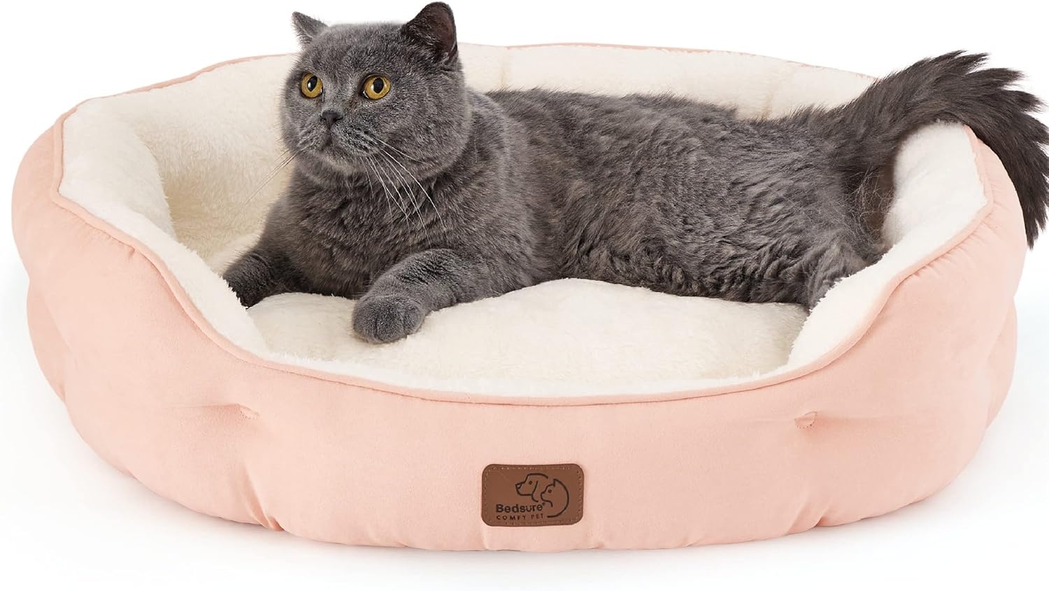 image:imageBedsure AeroFrost Cooling Small Dog Bed Round Washable 20In Arctic Blue QMaxgt04 Cat Beds for Indoor Cats Comfort Cooling Summer Pet BedAntiSlip Bottomfor Puppies and KittensPeach Pink