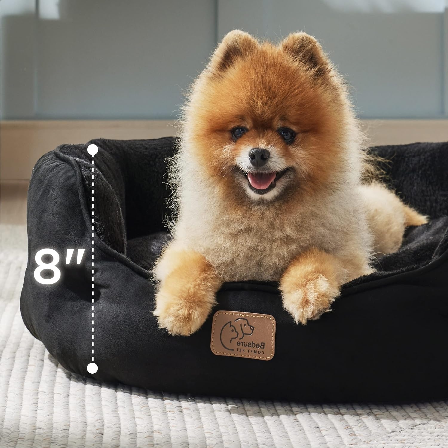 image:imageBedsure AeroFrost Cooling Small Dog Bed Round Washable 20In Arctic Blue QMaxgt04 Cat Beds for Indoor Cats Comfort Cooling Summer Pet BedAntiSlip Bottomfor Puppies and KittensBlack
