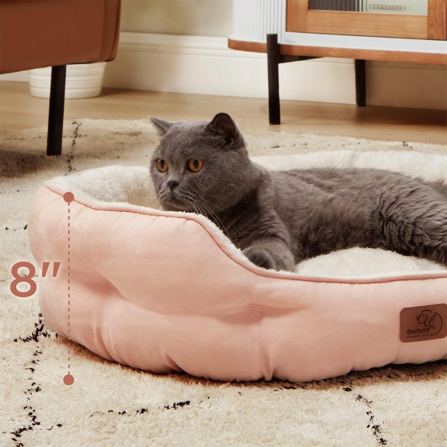 image:imageBedsure AeroFrost Cooling Small Dog Bed Round Washable 20In Arctic Blue QMaxgt04 Cat Beds for Indoor Cats Comfort Cooling Summer Pet BedAntiSlip Bottomfor Puppies and KittensPeach Pink