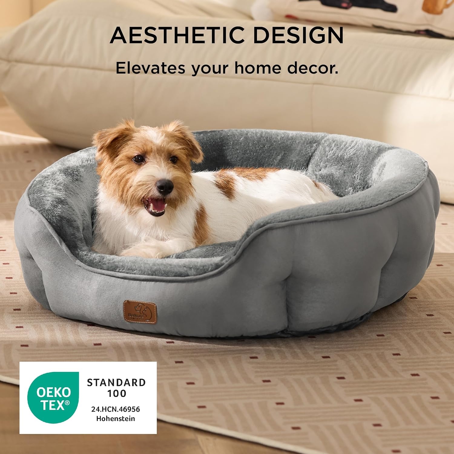 image:imageBedsure AeroFrost Cooling Small Dog Bed Round Washable 20In Arctic Blue QMaxgt04 Cat Beds for Indoor Cats Comfort Cooling Summer Pet BedAntiSlip Bottomfor Puppies and KittensGrey