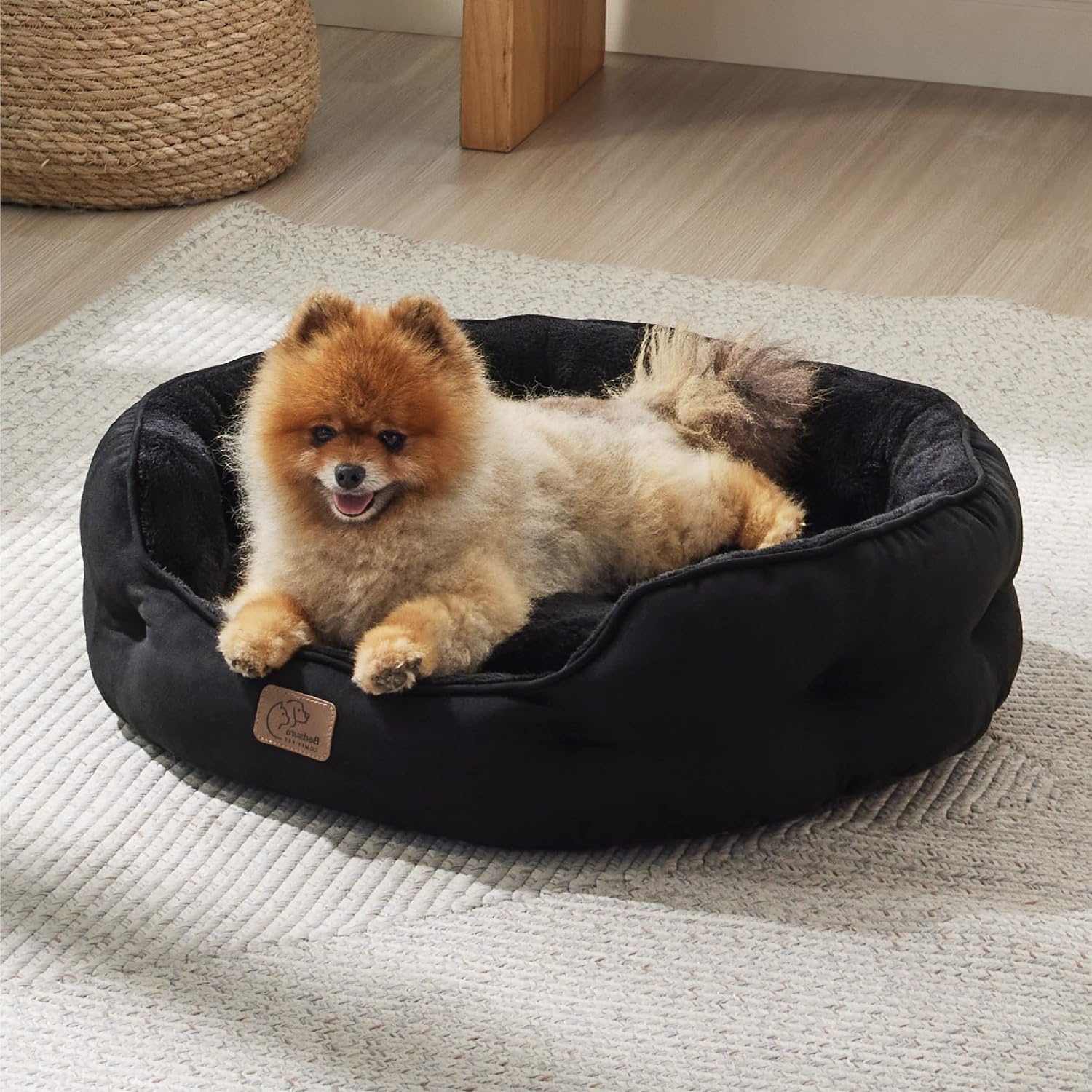 image:imageBedsure AeroFrost Cooling Small Dog Bed Round Washable 20In Arctic Blue QMaxgt04 Cat Beds for Indoor Cats Comfort Cooling Summer Pet BedAntiSlip Bottomfor Puppies and KittensBlack
