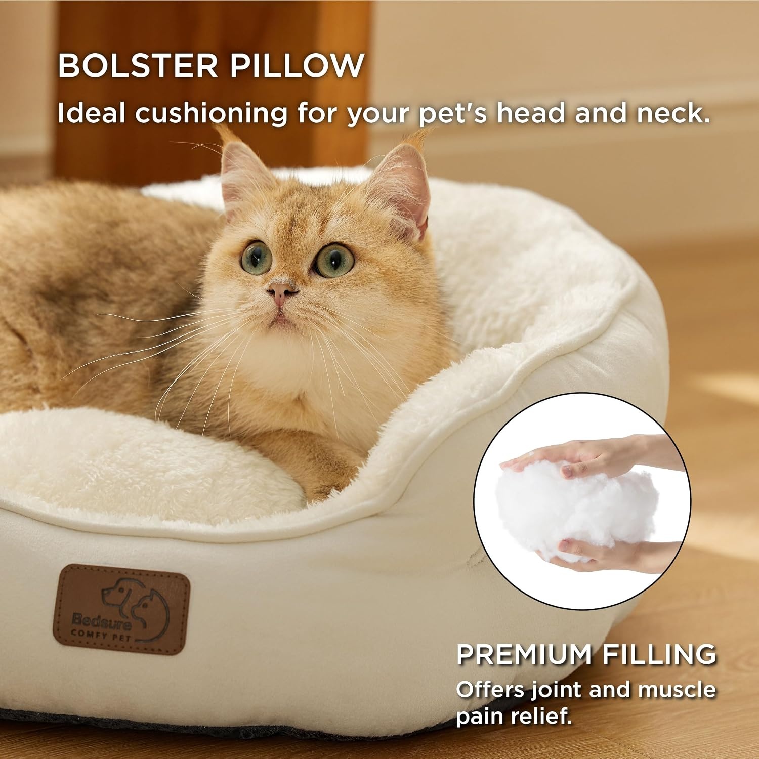 image:imageBedsure AeroFrost Cooling Small Dog Bed Round Washable 20In Arctic Blue QMaxgt04 Cat Beds for Indoor Cats Comfort Cooling Summer Pet BedAntiSlip Bottomfor Puppies and KittensIvory