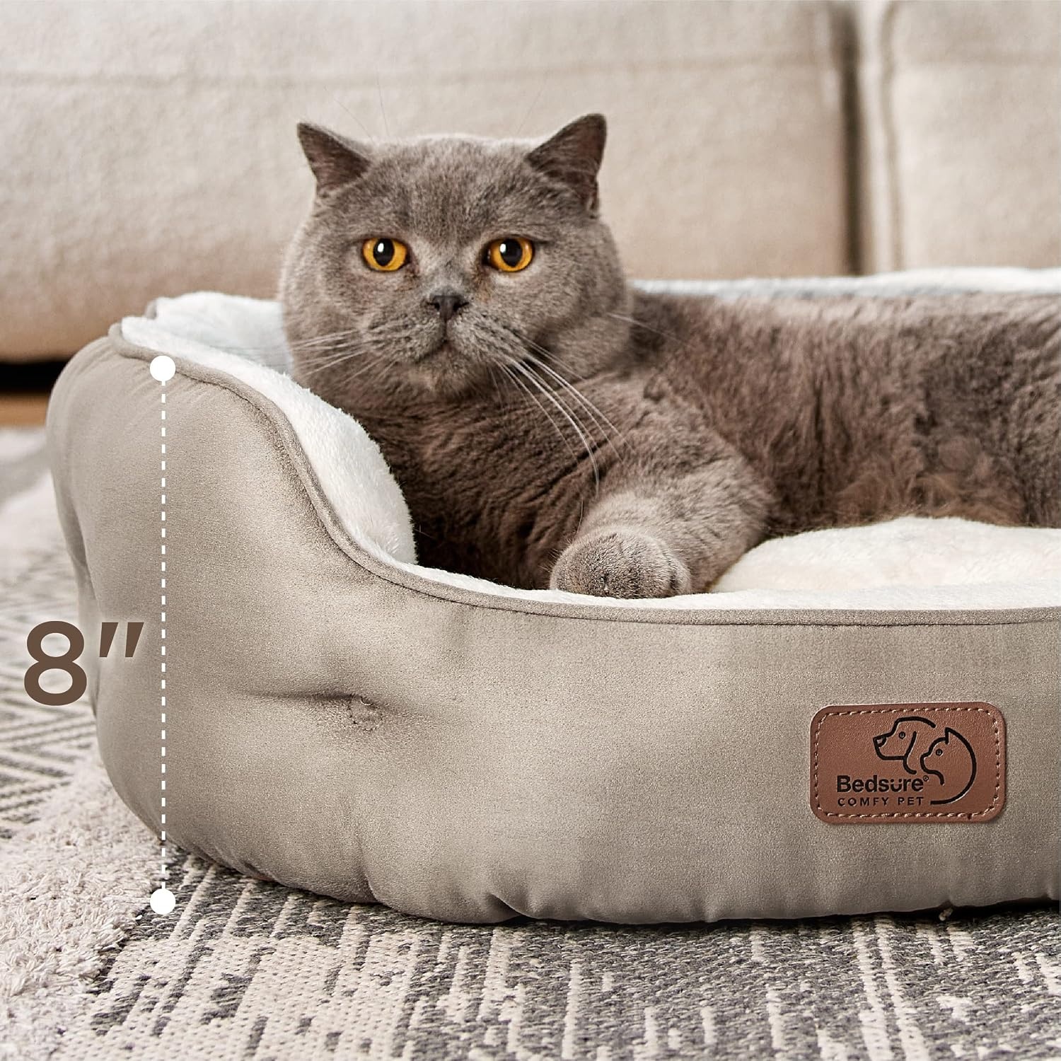 image:imageBedsure AeroFrost Cooling Small Dog Bed Round Washable 20In Arctic Blue QMaxgt04 Cat Beds for Indoor Cats Comfort Cooling Summer Pet BedAntiSlip Bottomfor Puppies and KittensCamel