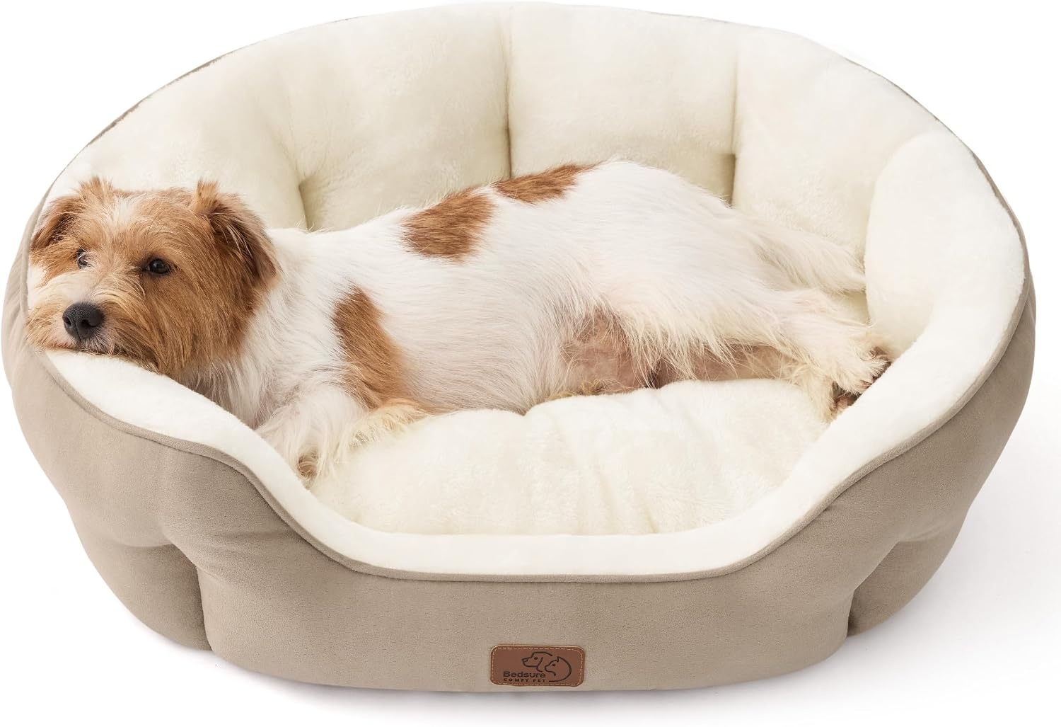 image:imageBedsure AeroFrost Cooling Small Dog Bed Round Washable 20In Arctic Blue QMaxgt04 Cat Beds for Indoor Cats Comfort Cooling Summer Pet BedAntiSlip Bottomfor Puppies and KittensCamel