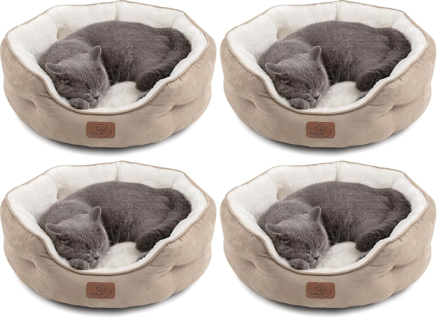 image:imageBedsure AeroFrost Cooling Small Dog Bed Round Washable 20In Arctic Blue QMaxgt04 Cat Beds for Indoor Cats Comfort Cooling Summer Pet BedAntiSlip Bottomfor Puppies and KittensBrown