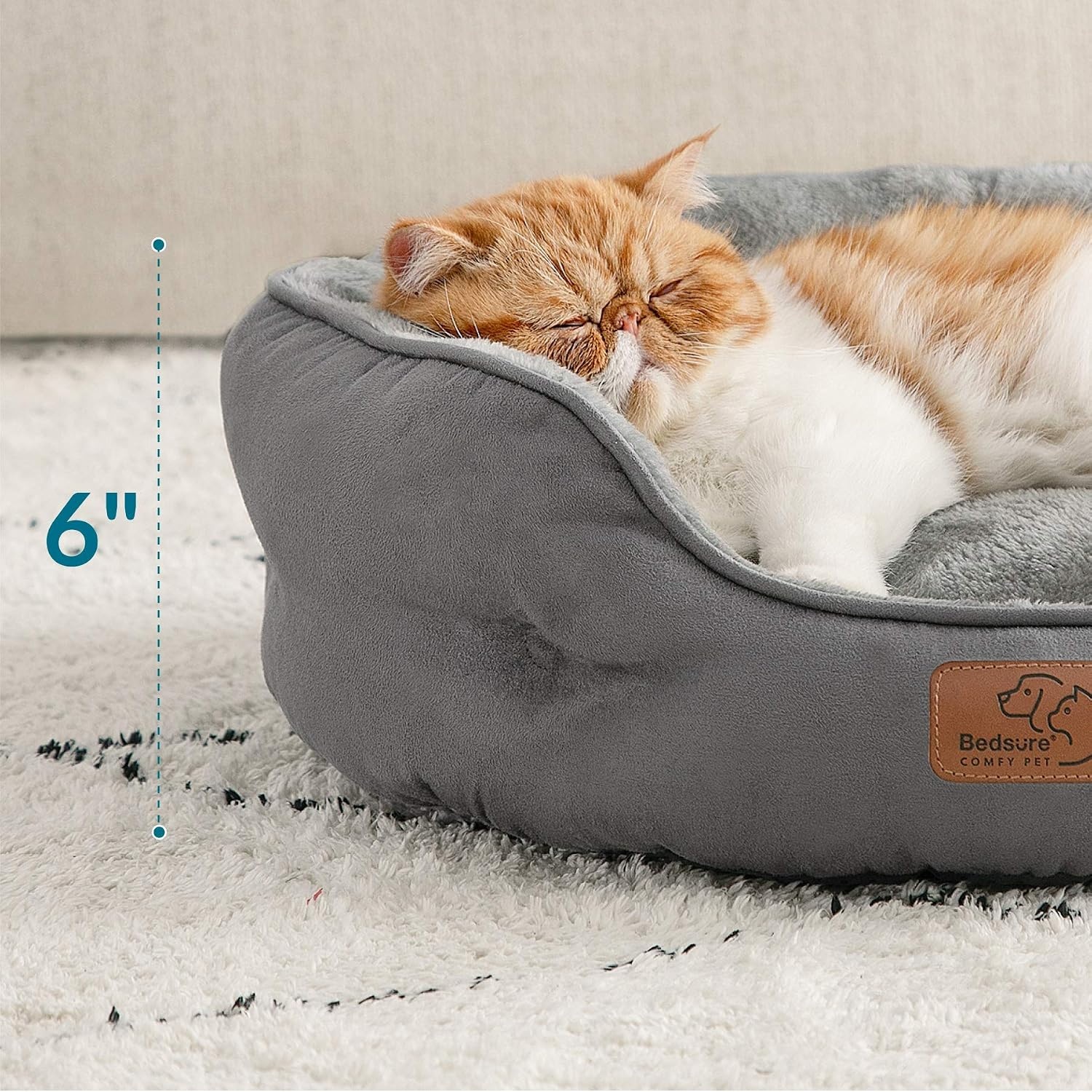 image:imageBedsure AeroFrost Cooling Small Dog Bed Round Washable 20In Arctic Blue QMaxgt04 Cat Beds for Indoor Cats Comfort Cooling Summer Pet BedAntiSlip Bottomfor Puppies and KittensGrey