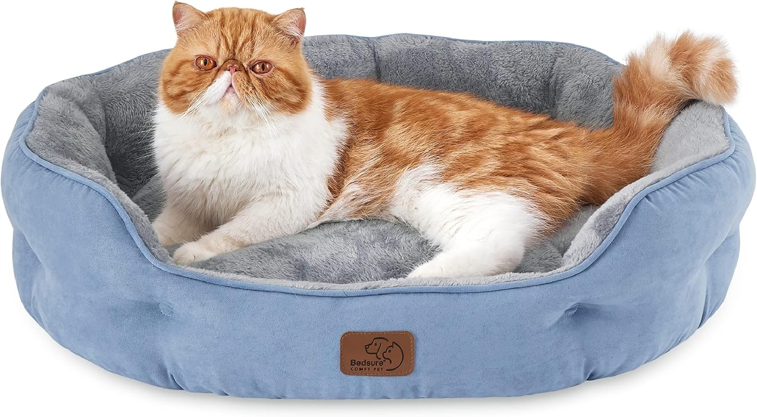 image:imageBedsure AeroFrost Cooling Small Dog Bed Round Washable 20In Arctic Blue QMaxgt04 Cat Beds for Indoor Cats Comfort Cooling Summer Pet BedAntiSlip Bottomfor Puppies and KittensFrost Blue