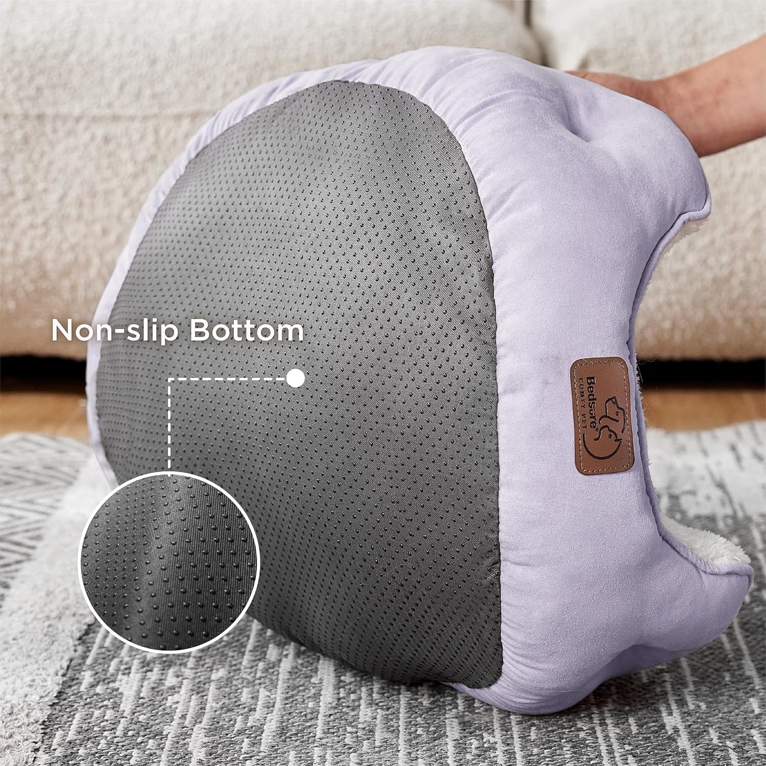 image:imageBedsure AeroFrost Cooling Small Dog Bed Round Washable 20In Arctic Blue QMaxgt04 Cat Beds for Indoor Cats Comfort Cooling Summer Pet BedAntiSlip Bottomfor Puppies and KittensAzure Lilac