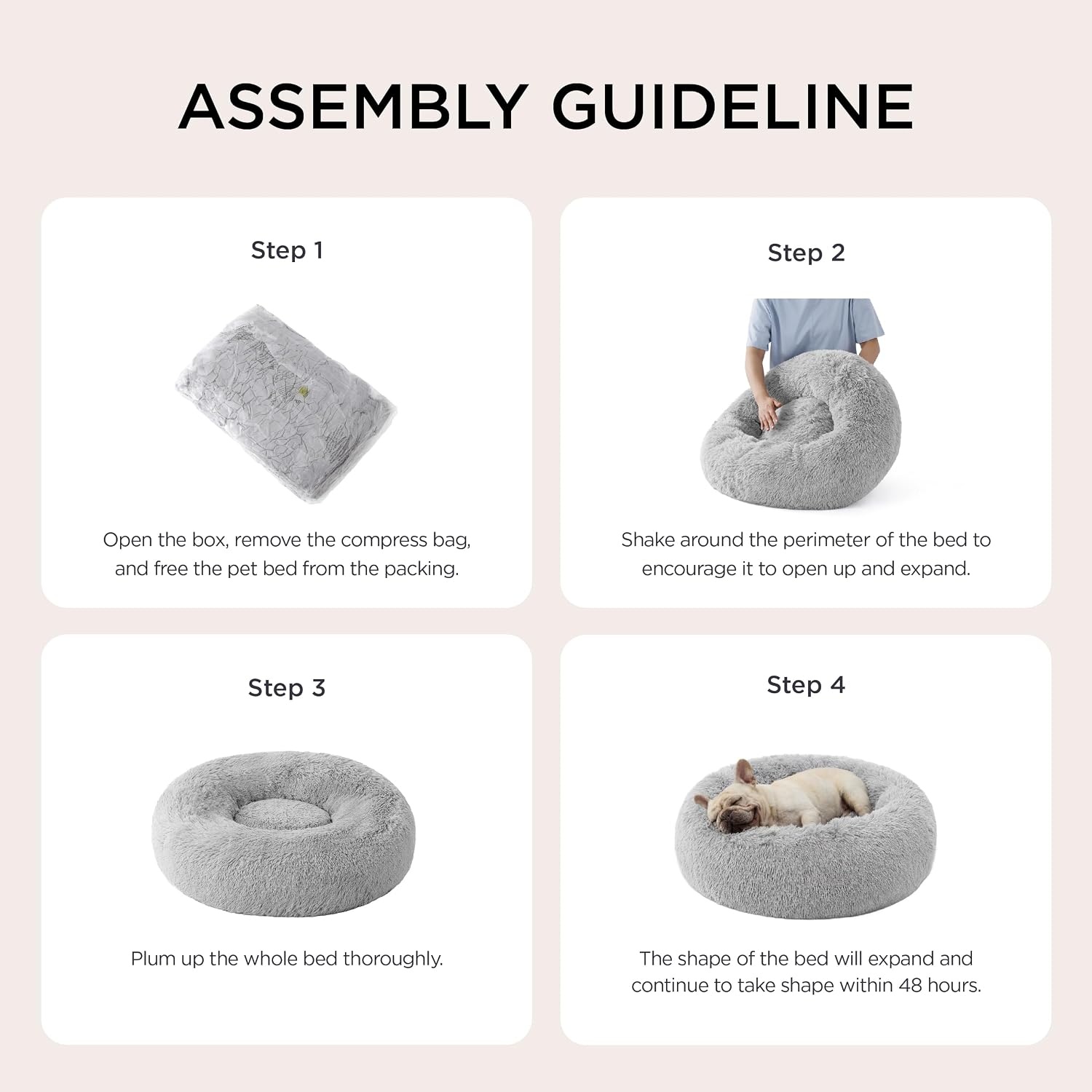 image:imageBedsure Human Dog Bed for Adult Plush Giant Calming Nest Bed Orthopedic 71 Human Size Dog Bed Washable with Storage Pocket Supportive Bolster Egg Foam NonSlip Bottom Fluffy Faux Fur BrownPale Grey