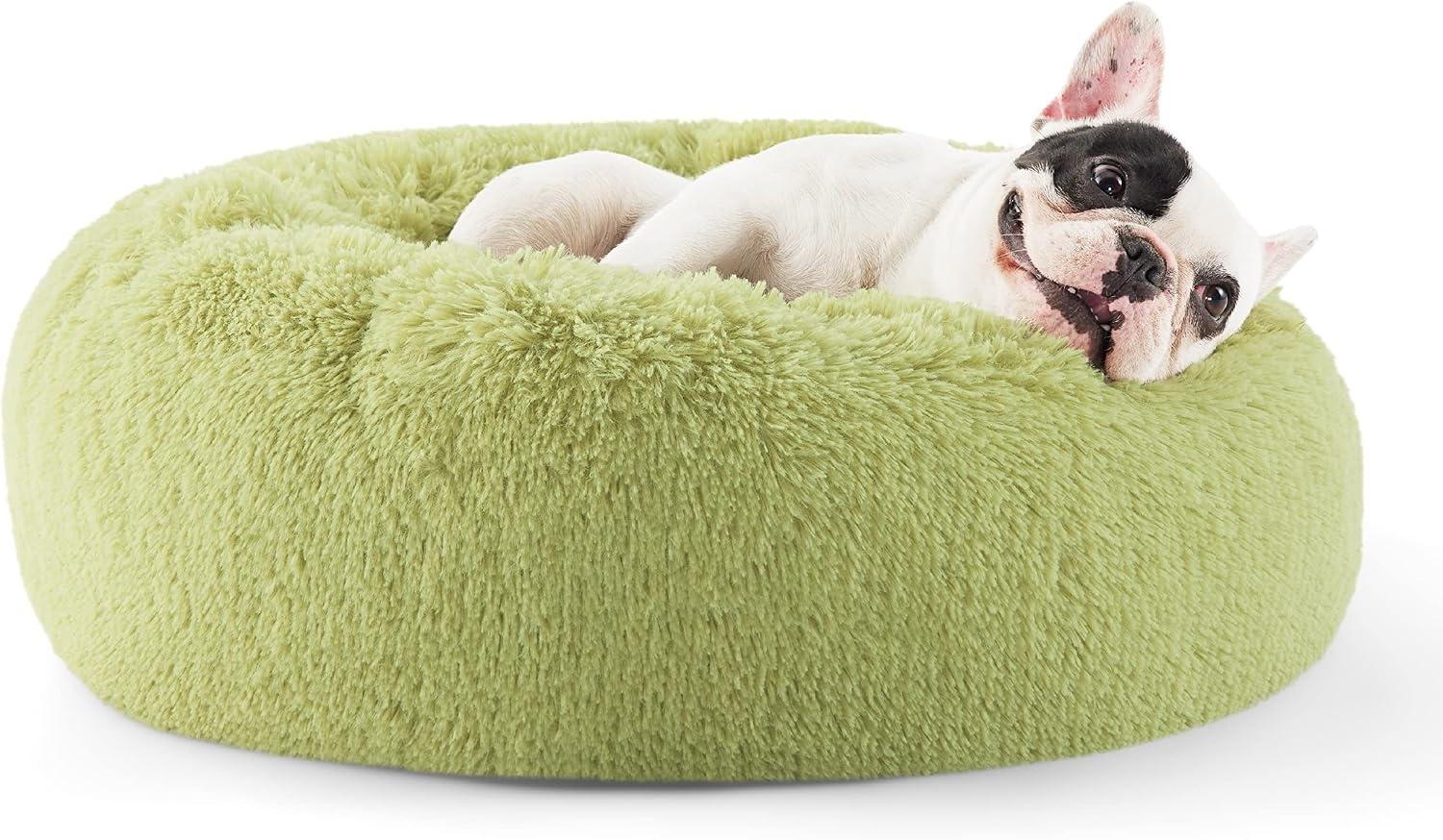 image:imageBedsure Human Dog Bed for Adult Plush Giant Calming Nest Bed Orthopedic 71 Human Size Dog Bed Washable with Storage Pocket Supportive Bolster Egg Foam NonSlip Bottom Fluffy Faux Fur BrownGreen