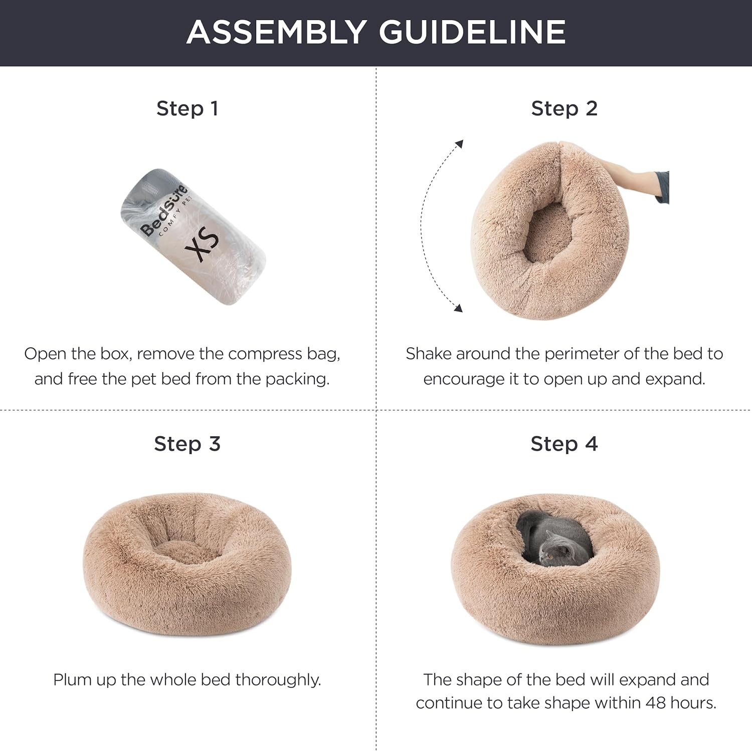 image:imageBedsure Human Dog Bed for Adult Plush Giant Calming Nest Bed Orthopedic 71 Human Size Dog Bed Washable with Storage Pocket Supportive Bolster Egg Foam NonSlip Bottom Fluffy Faux Fur BrownBlack