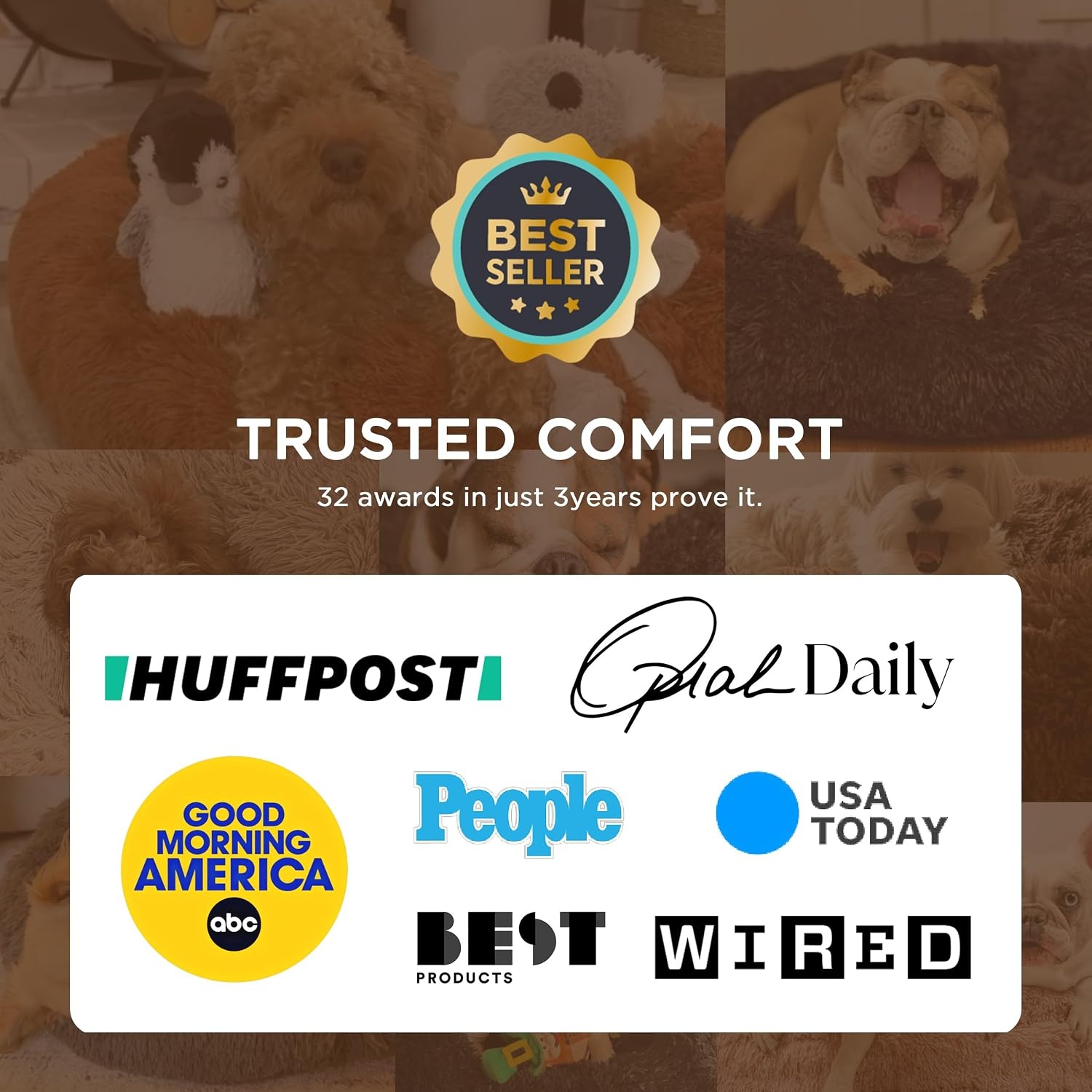 image:imageBedsure Human Dog Bed for Adult Plush Giant Calming Nest Bed Orthopedic 71 Human Size Dog Bed Washable with Storage Pocket Supportive Bolster Egg Foam NonSlip Bottom Fluffy Faux Fur BrownCream