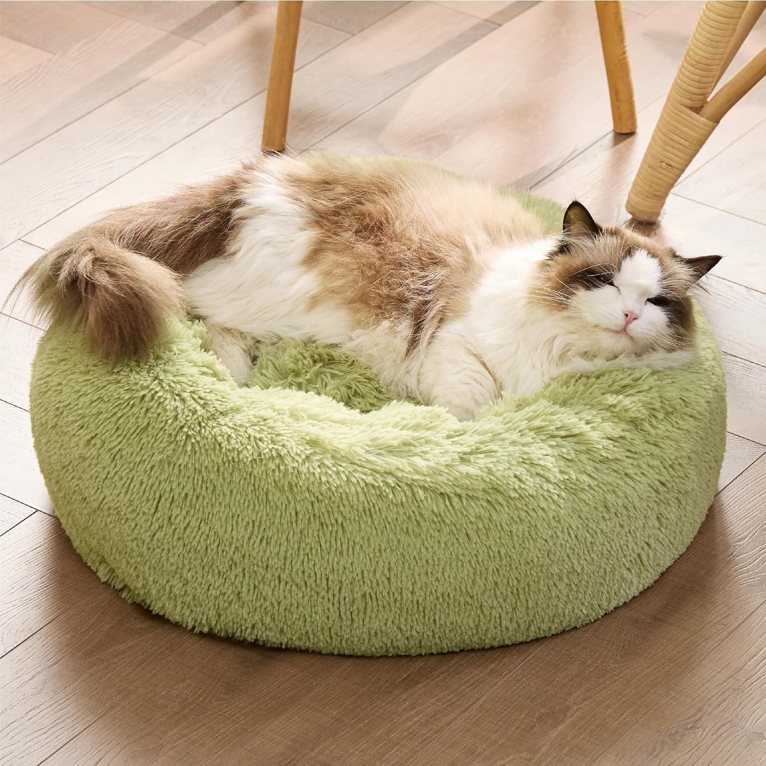 image:imageBedsure Human Dog Bed for Adult Plush Giant Calming Nest Bed Orthopedic 71 Human Size Dog Bed Washable with Storage Pocket Supportive Bolster Egg Foam NonSlip Bottom Fluffy Faux Fur BrownGreen