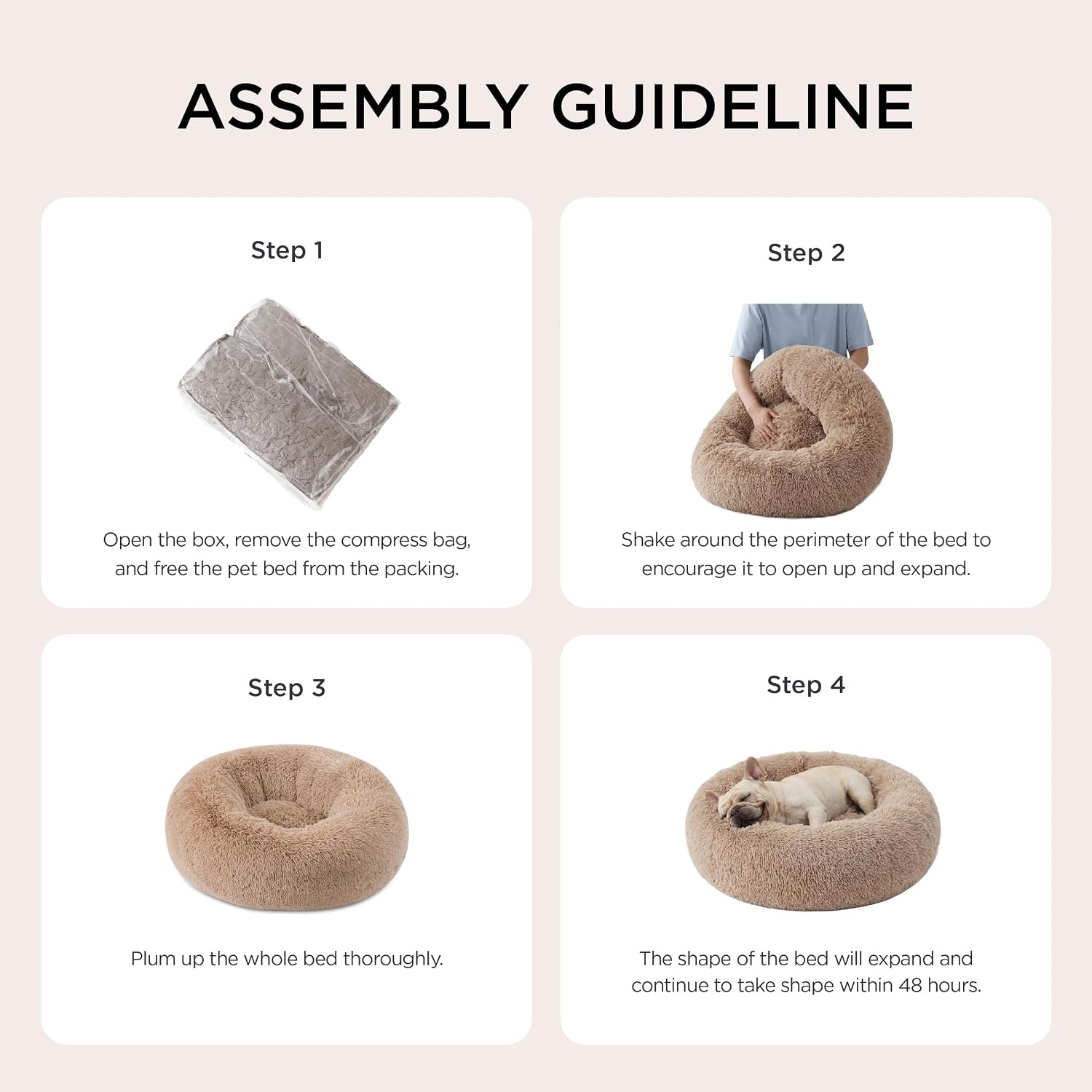 image:imageBedsure Human Dog Bed for Adult Plush Giant Calming Nest Bed Orthopedic 71 Human Size Dog Bed Washable with Storage Pocket Supportive Bolster Egg Foam NonSlip Bottom Fluffy Faux Fur BrownCamel
