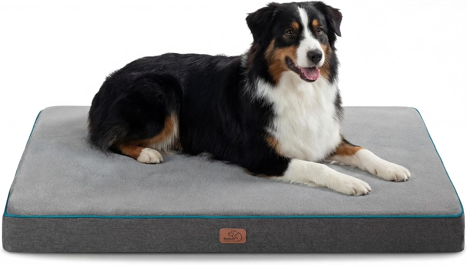 image:imageBedsure Memory Foam XL Dog Bed Orthopedic Crate Pads 41x29 Duallayer Foam Mat for Optimal SupportComfy Plush Flannel Fleece Pet Pillow Removable Washable Cover Nonslip BottomGreyGrey