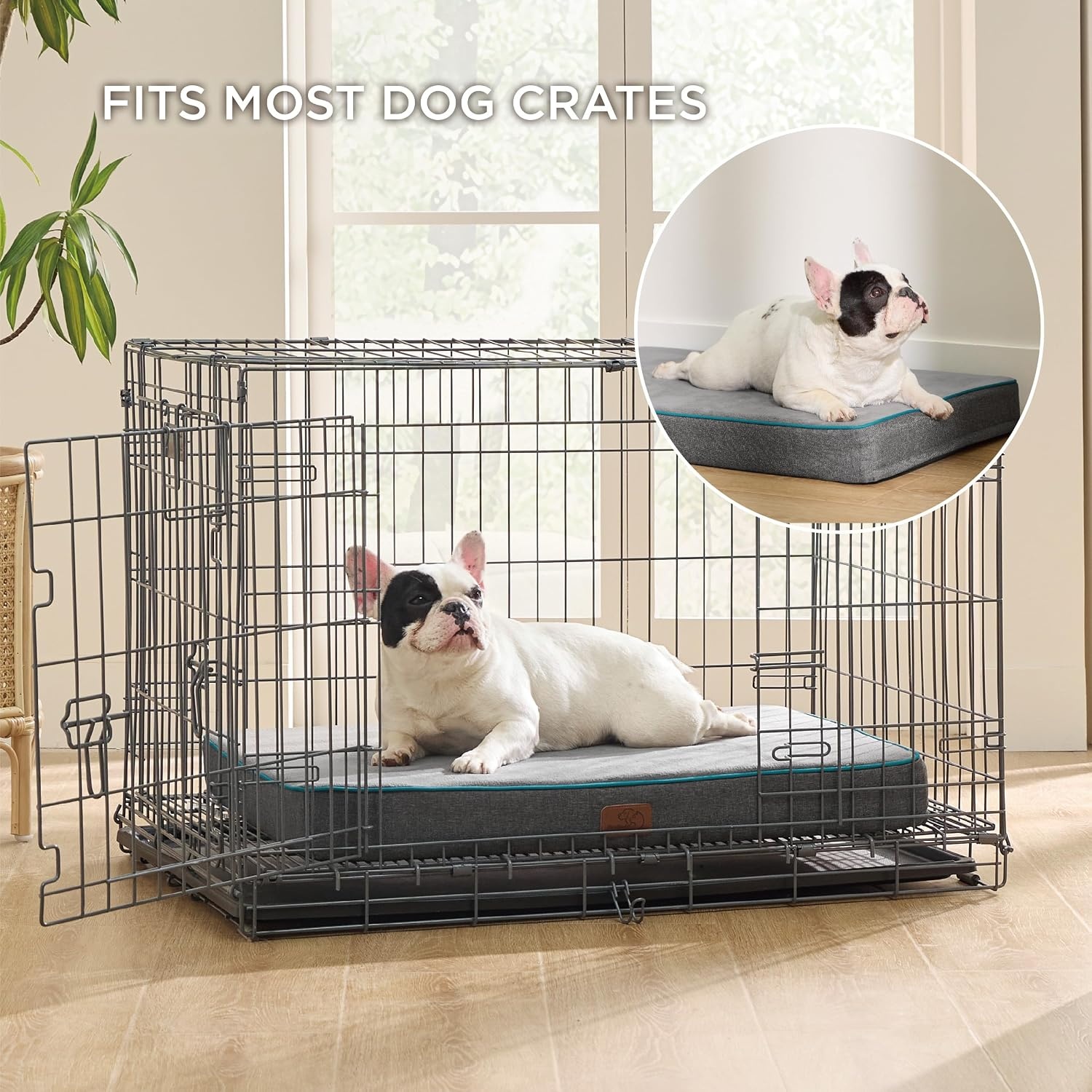 image:imageBedsure Memory Foam XL Dog Bed Orthopedic Crate Pads 41x29 Duallayer Foam Mat for Optimal SupportComfy Plush Flannel Fleece Pet Pillow Removable Washable Cover Nonslip BottomGreyGrey