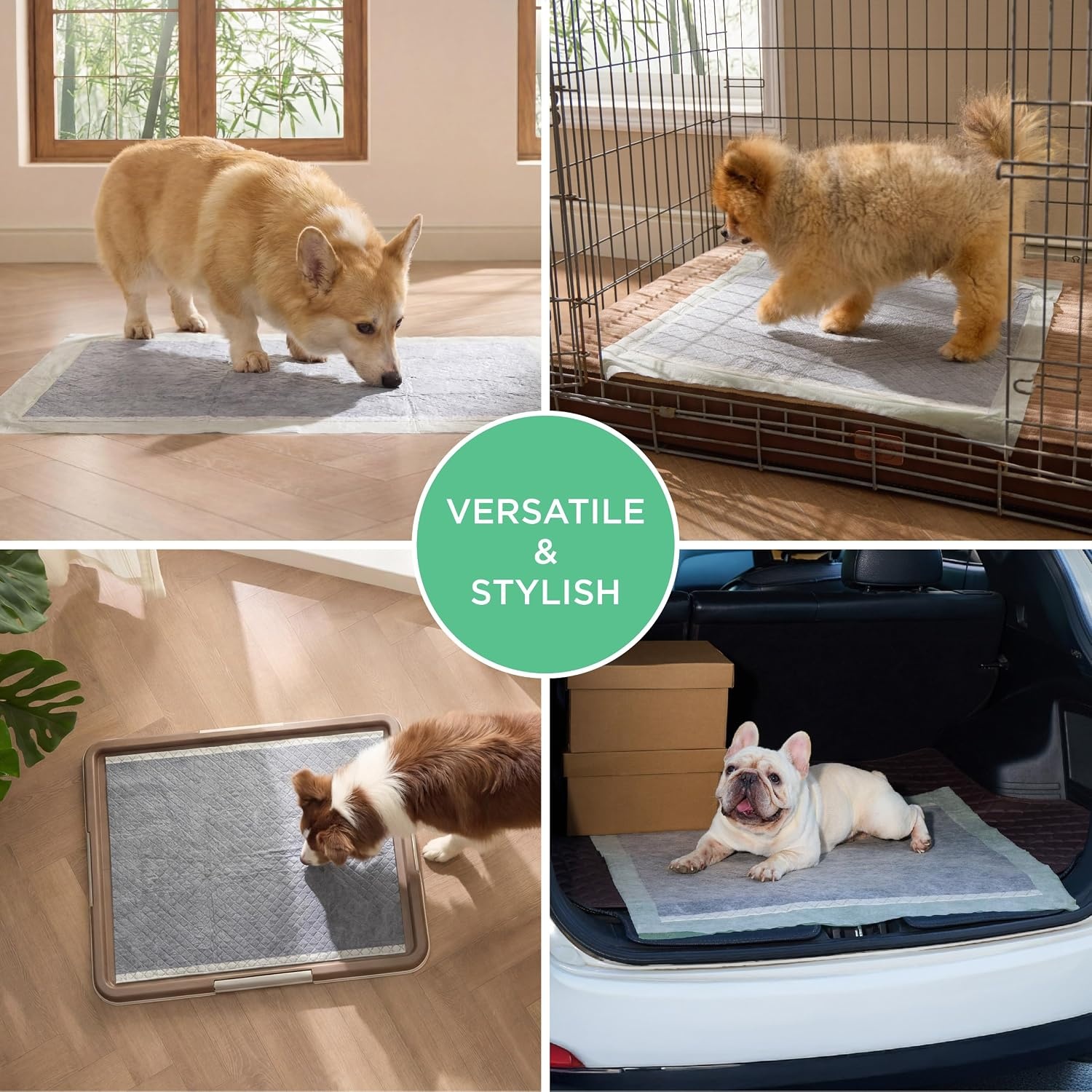 image:imageBedsure Pee Pads for Small Dogs 22 x 22 Puppy Training Pads 100 Count 6Layer Super AbsorbentLeak Proof Disposable Puppy Potty PadsOdorControl Activated CarbonECO Green Material22x2250 Count
