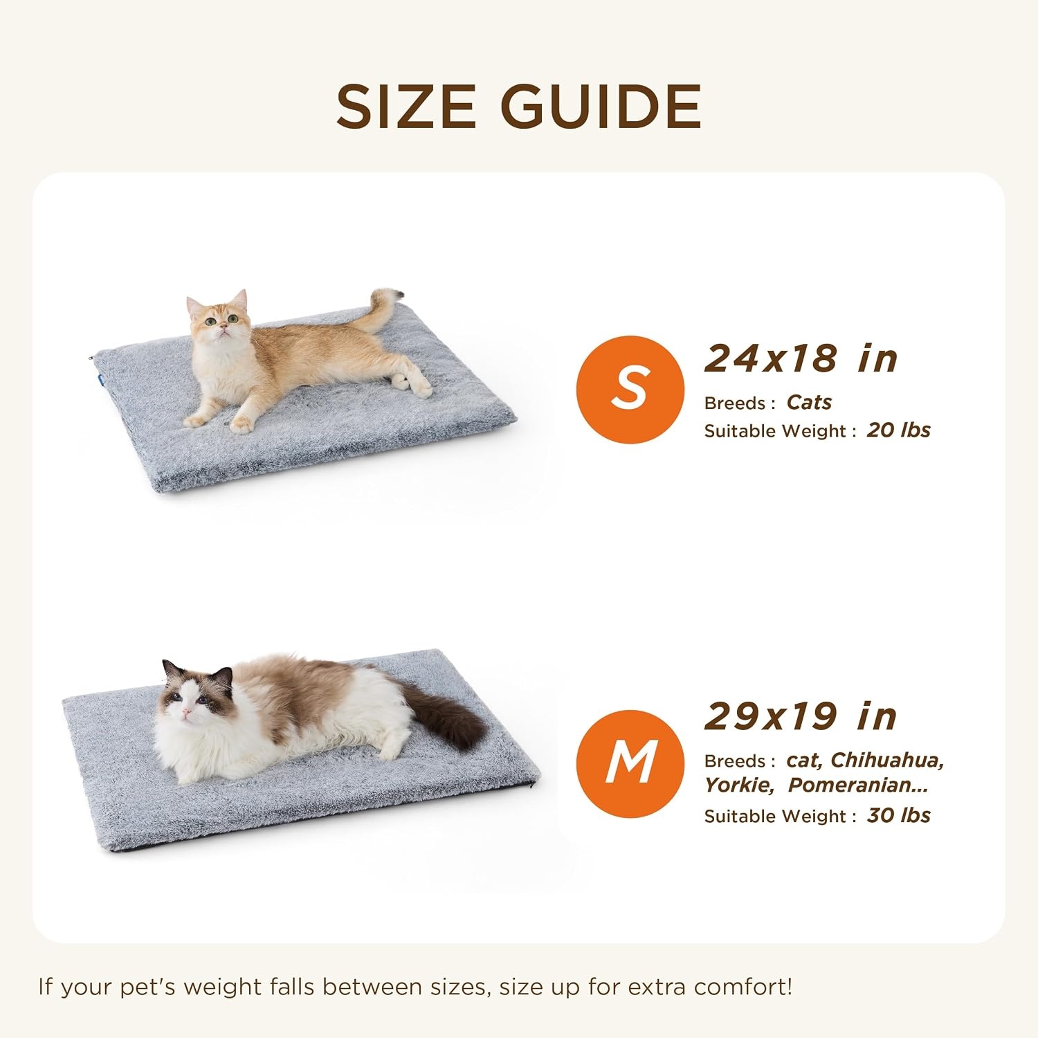 image:imageBedsure Self Warming Cat Bed MatSmall Pet Extra Warm Self Heating Cat Pad 24X18 Thermal Dog Crate Pads for Indoor OutdoorFaux Fur Removable Washable Cover in WinterNon SlipNot ElectricGreyGrey