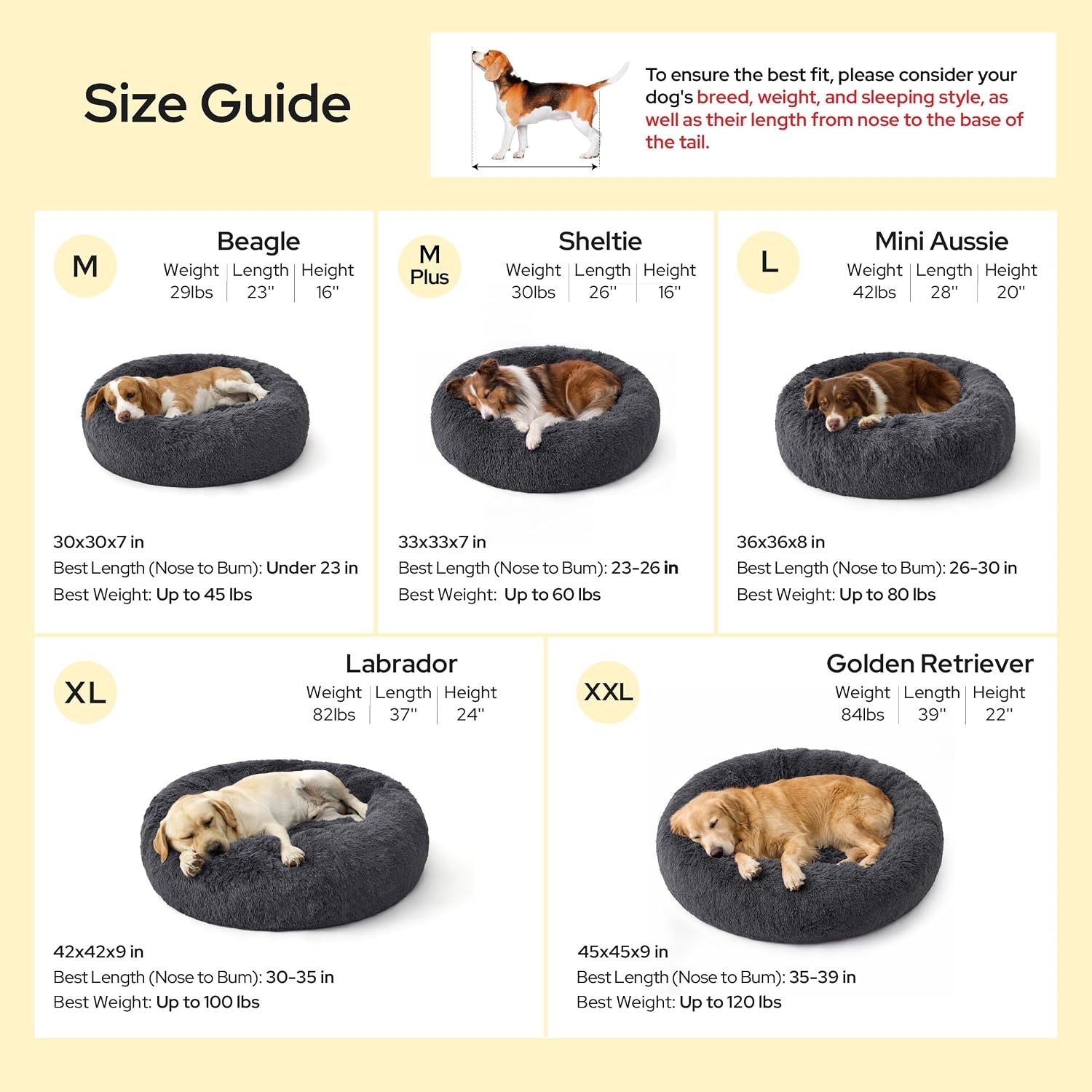 image:imageBedsure SupportMax Calming Dog Bed Medium Size Dog Washable Pet Bed30in 420GSM Plush Fluffy Faux Fur Donut RoundThick SupportiveRemovable CoverAntiSlipAntiAnxietyUp to 45 LbsCamelDark Grey