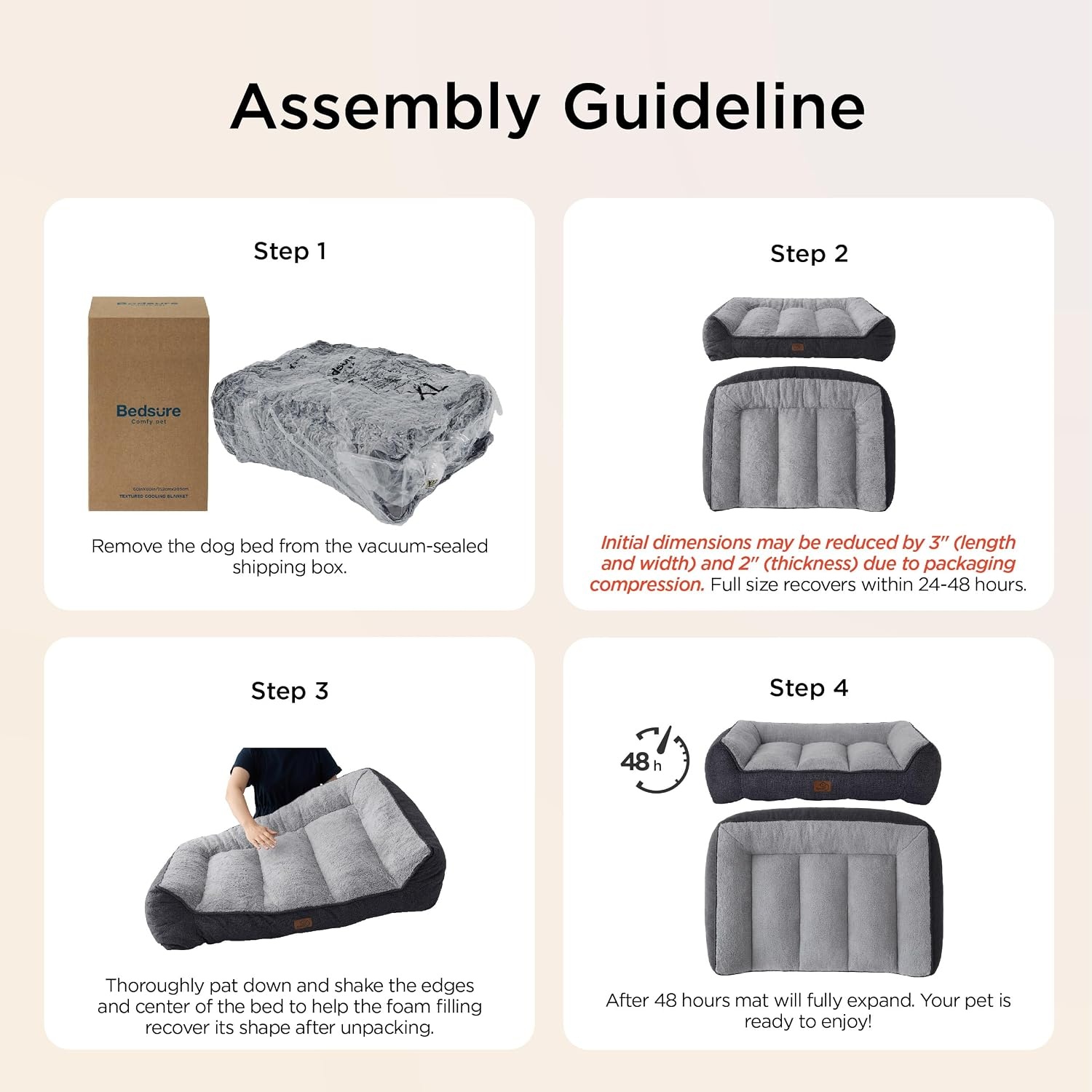 image:imageBedsure SupportMax Extra Thick Orthopedic Dog Bed Medium Size Dog 35 Premium Supportive Couch for Senior Dogs Waterresistant Removable Washable Cover Comfy Pet Sofa with Sherpa GreyGrey
