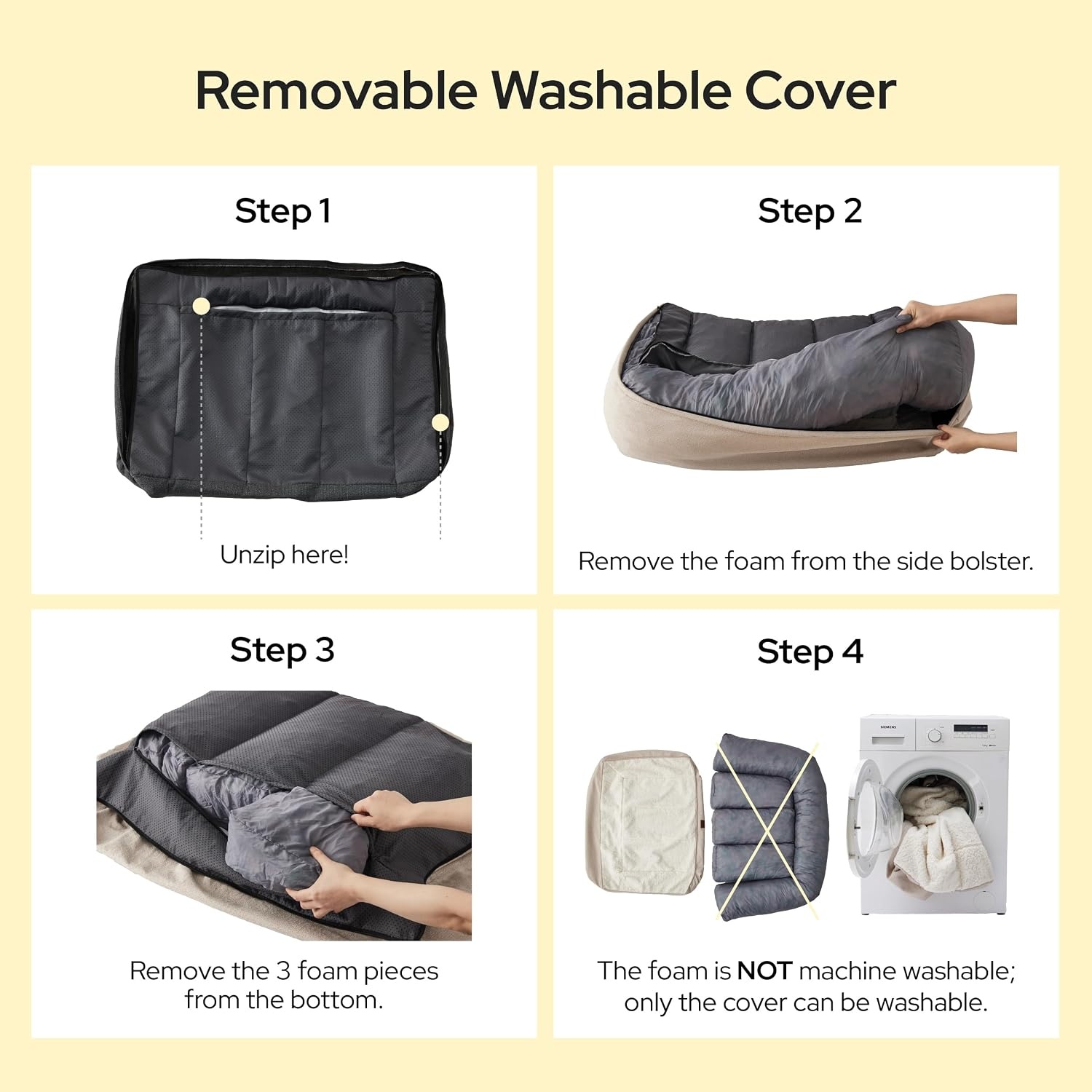 image:imageBedsure SupportMax Extra Thick Orthopedic Dog Bed Medium Size Dog 35 Premium Supportive Couch for Senior Dogs Waterresistant Removable Washable Cover Comfy Pet Sofa with Sherpa GreyBlack