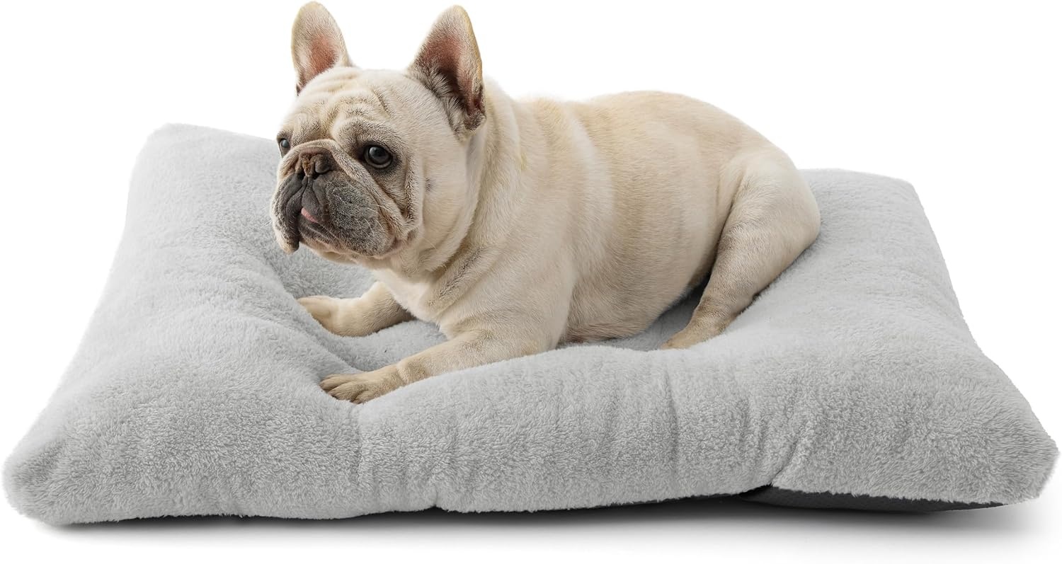 image:imageBedsure Washable XL Dog Bed for Crate Comfort Fluffy Pet Pillow 41x27 Plush Kennel Pad Ultra Soft PP Cotton NonSlip Bottom Machine Washable Pet Sleeping Mat Dark GrayGray