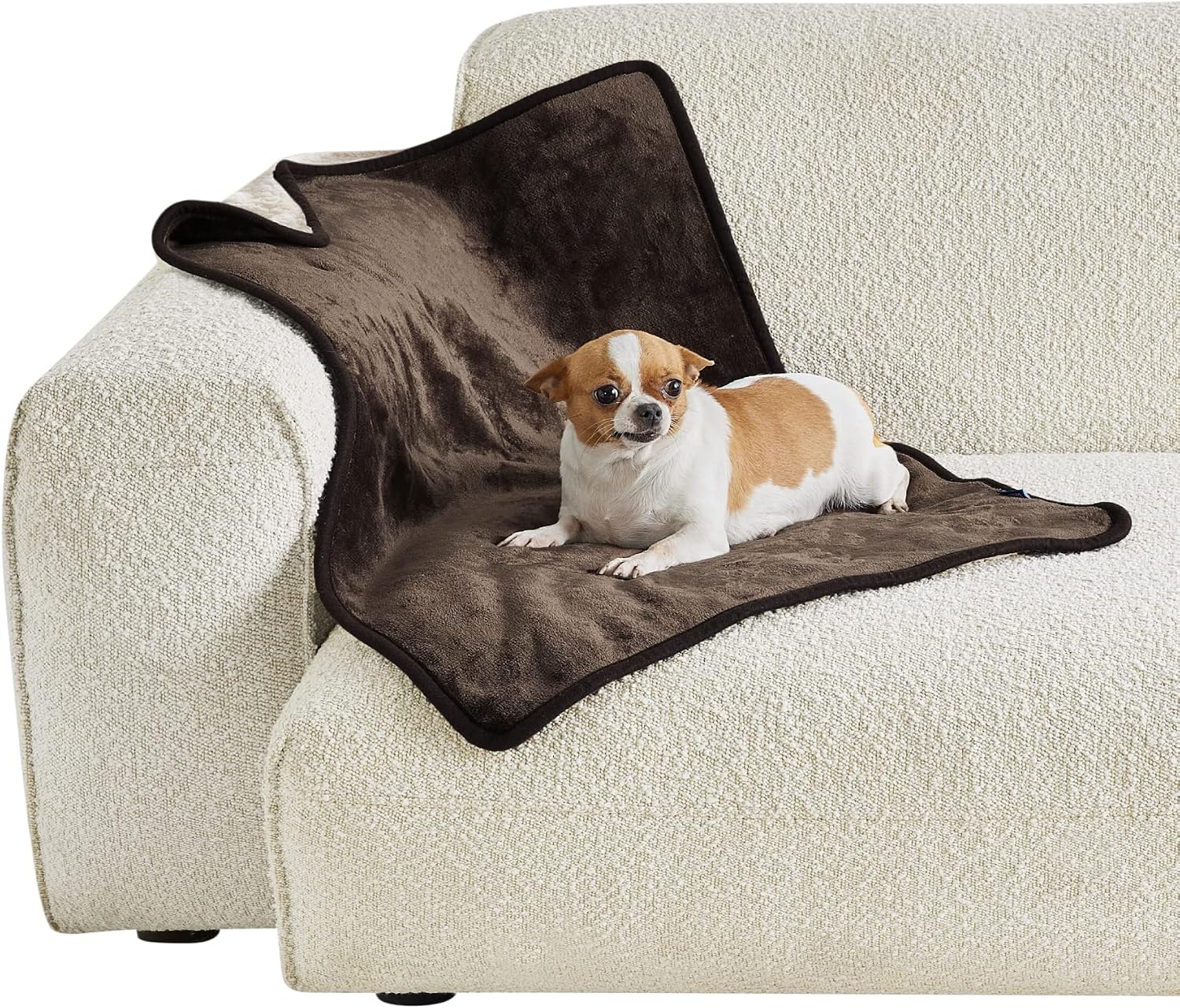 image:imageBedsure Waterproof Dog Blankets for Large Dogs Sherpa Fleece Throw 40X50 Washable Soft Plush Pet Cat Blanket for Couch Cover Reversible Cozy Calming Furniture Protector Warm for Senior DogsGreyCoffee Brown