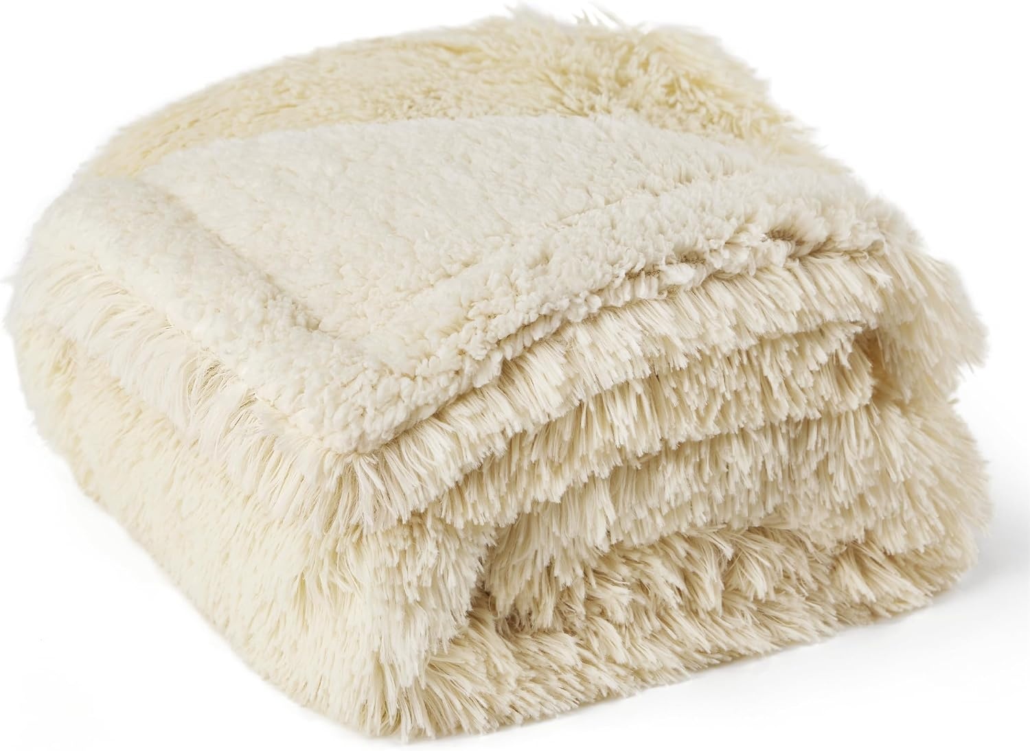 image:imageBedsure Waterproof Dog Blankets for Medium Dogs Fluffy Faux Fur 40x50 Plush Fuzzy Reversible Pet Blankets for Couch and Dog BedSoft Calming Throw Cat Blanket Washable Dog Gift GreyCream