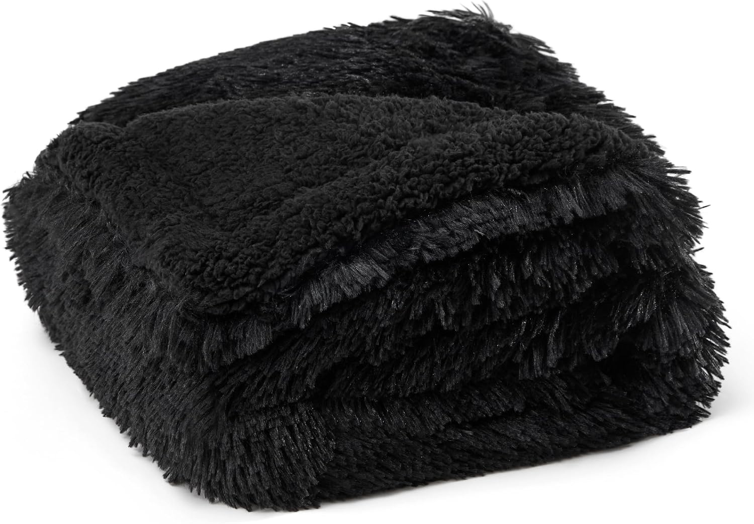 image:imageBedsure Waterproof Dog Blankets for Medium Dogs Fluffy Faux Fur 40x50 Plush Fuzzy Reversible Pet Blankets for Couch and Dog BedSoft Calming Throw Cat Blanket Washable Dog Gift GreyBlack