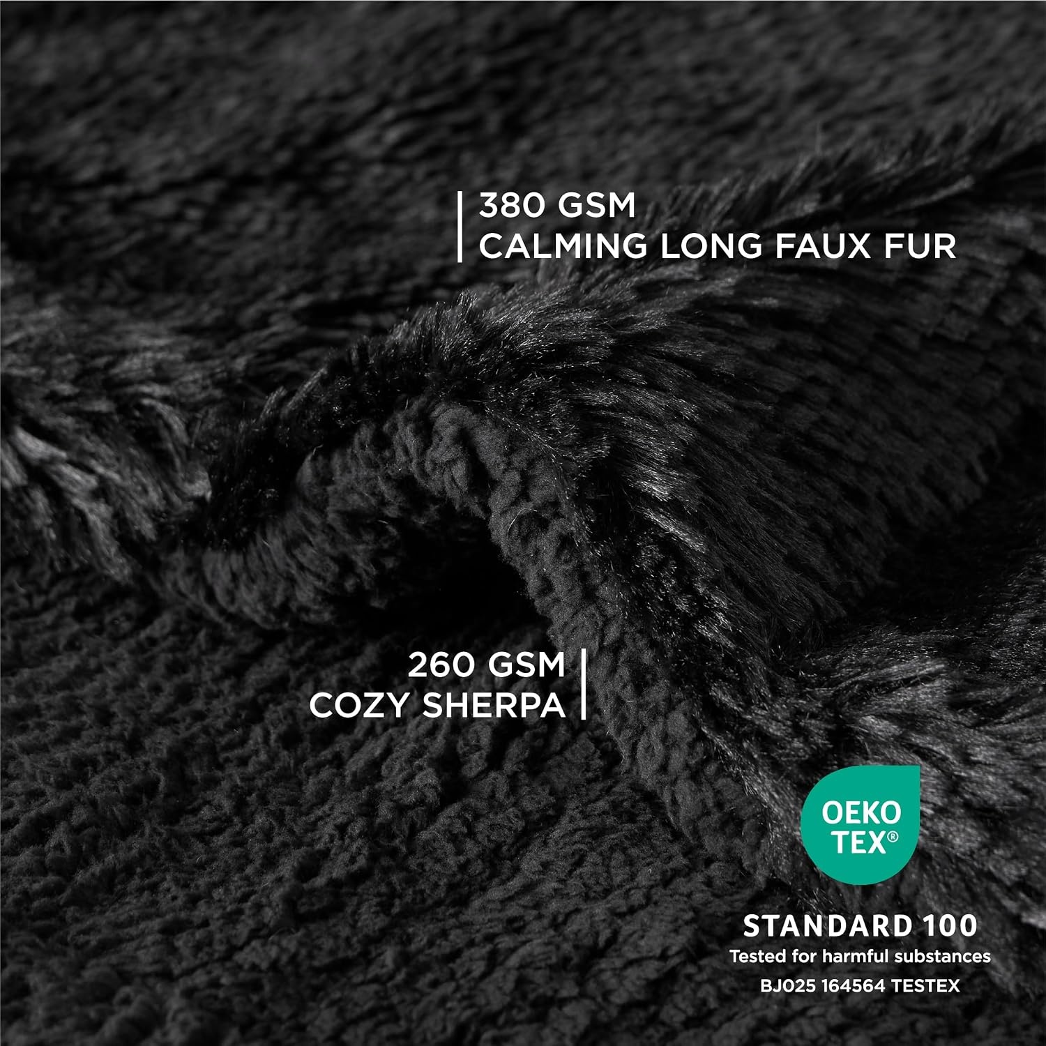 image:imageBedsure Waterproof Dog Blankets for Medium Dogs Fluffy Faux Fur 40x50 Plush Fuzzy Reversible Pet Blankets for Couch and Dog BedSoft Calming Throw Cat Blanket Washable Dog Gift GreyBlack