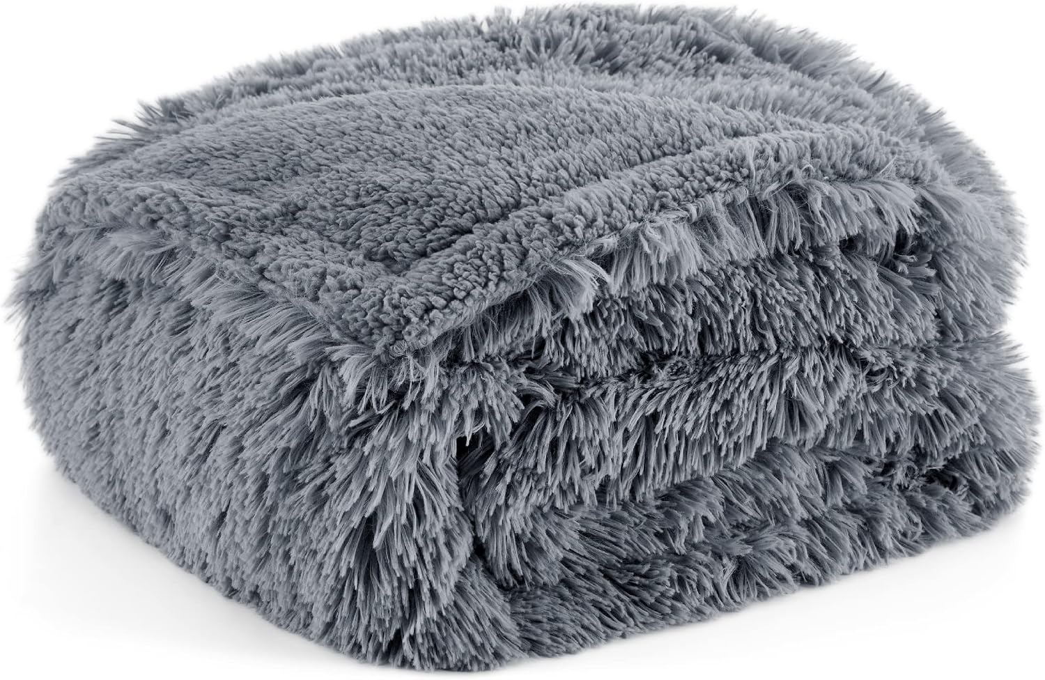 image:imageBedsure Waterproof Dog Blankets for Medium Dogs Fluffy Faux Fur 40x50 Plush Fuzzy Reversible Pet Blankets for Couch and Dog BedSoft Calming Throw Cat Blanket Washable Dog Gift GreyGrey