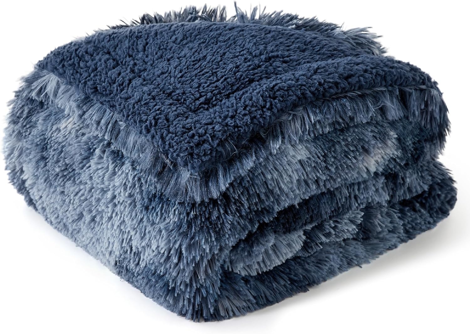 image:imageBedsure Waterproof Dog Blankets for Medium Dogs Fluffy Faux Fur 40x50 Plush Fuzzy Reversible Pet Blankets for Couch and Dog BedSoft Calming Throw Cat Blanket Washable Dog Gift GreyTiedye Navy