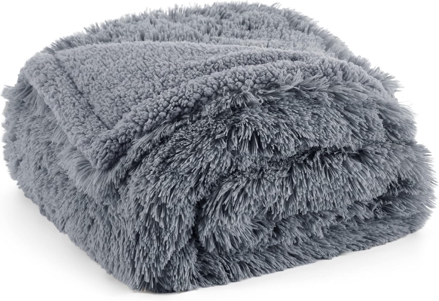 image:imageBedsure Waterproof Dog Blankets for Medium Dogs Fluffy Faux Fur 40x50 Plush Fuzzy Reversible Pet Blankets for Couch and Dog BedSoft Calming Throw Cat Blanket Washable Dog Gift GreyGrey