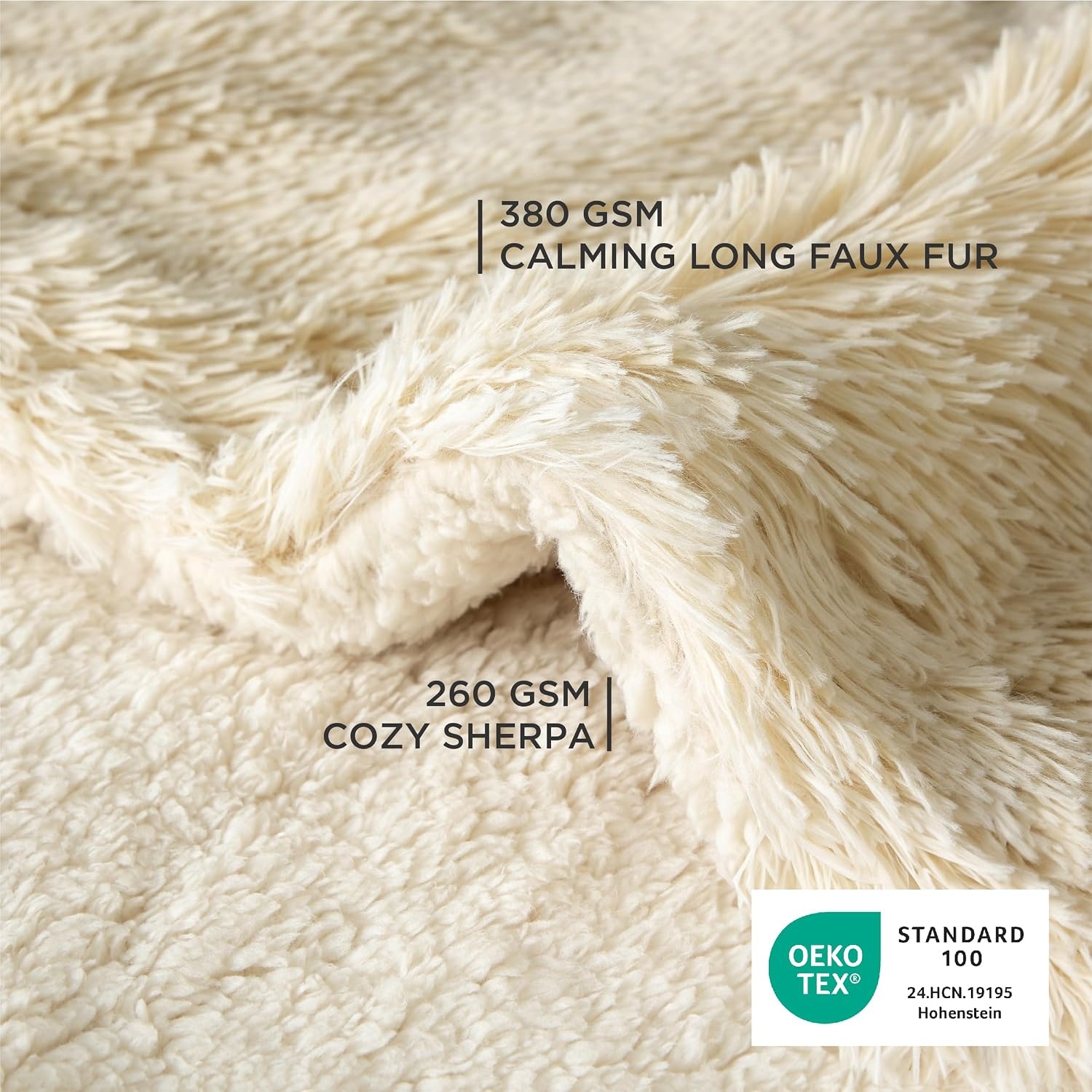 image:imageBedsure Waterproof Dog Blankets for Medium Dogs Fluffy Faux Fur 40x50 Plush Fuzzy Reversible Pet Blankets for Couch and Dog BedSoft Calming Throw Cat Blanket Washable Dog Gift GreyCream