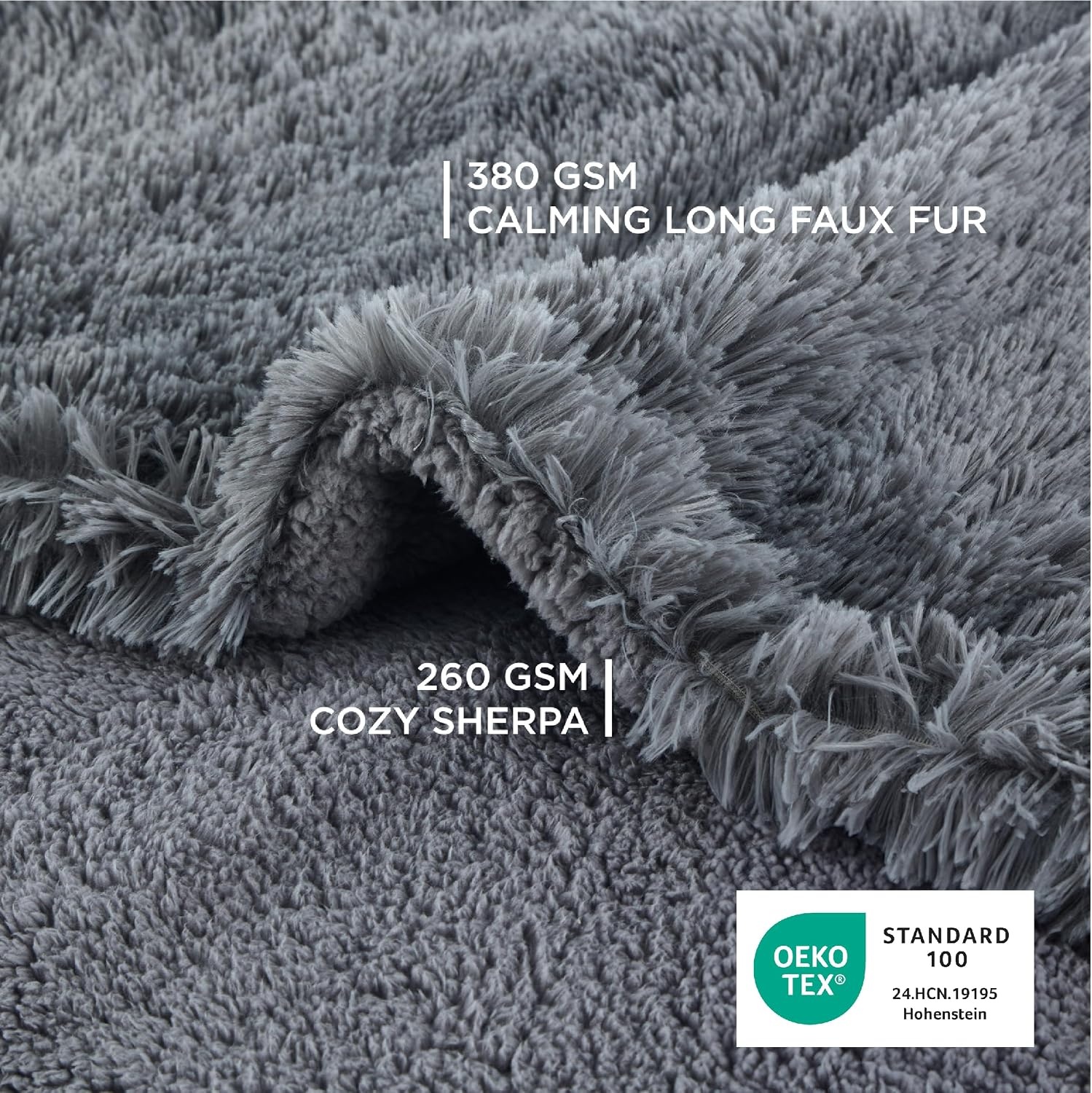 image:imageBedsure Waterproof Dog Blankets for Medium Dogs Fluffy Faux Fur 40x50 Plush Fuzzy Reversible Pet Blankets for Couch and Dog BedSoft Calming Throw Cat Blanket Washable Dog Gift GreyGrey