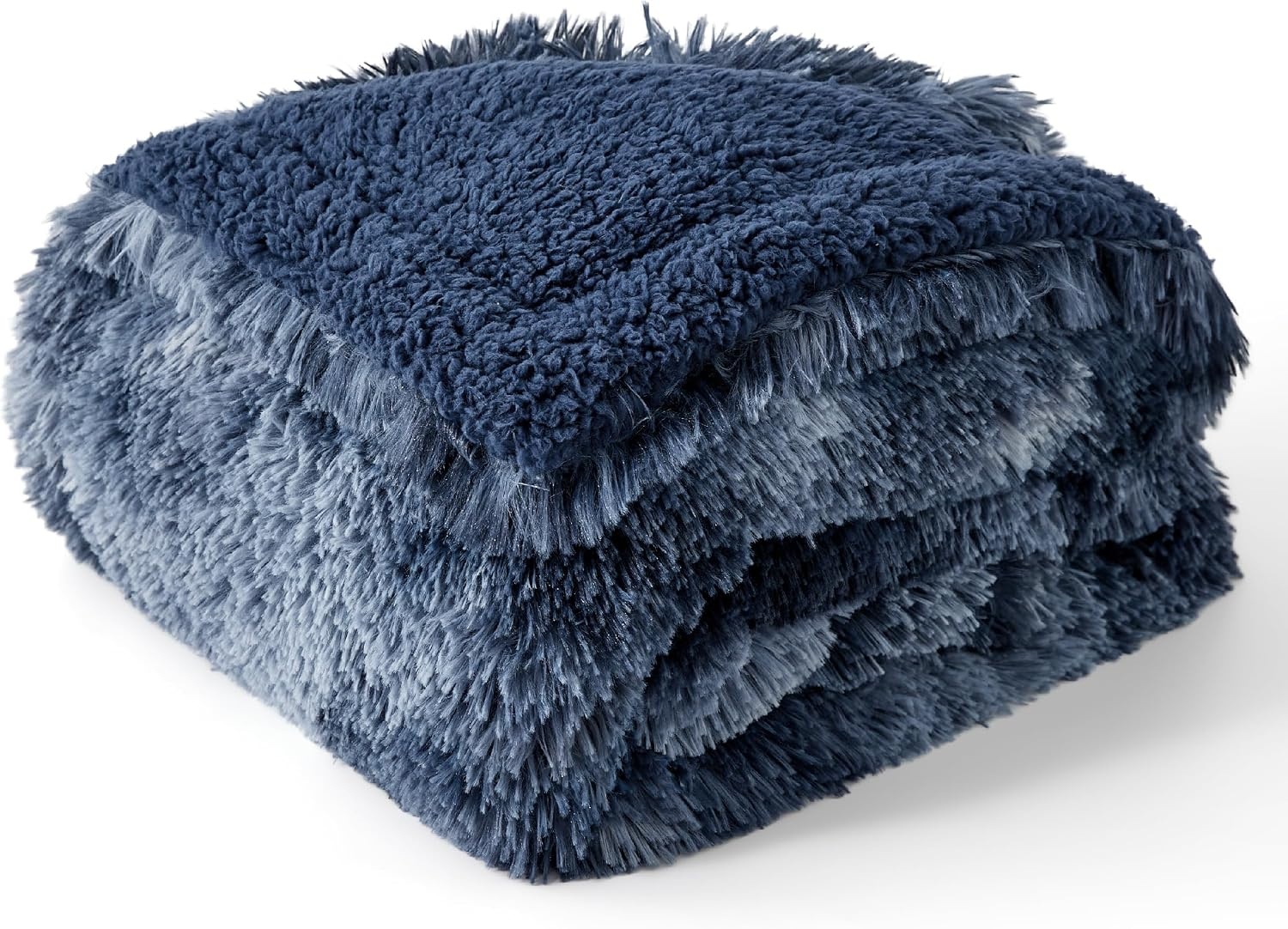 image:imageBedsure Waterproof Dog Blankets for Medium Dogs Fluffy Faux Fur 40x50 Plush Fuzzy Reversible Pet Blankets for Couch and Dog BedSoft Calming Throw Cat Blanket Washable Dog Gift GreyTiedye Navy