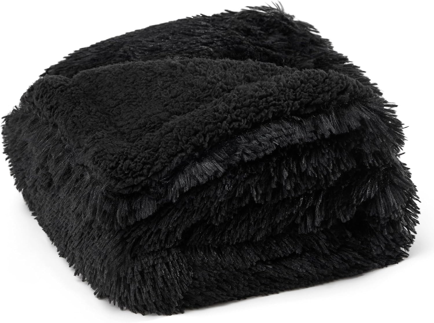 image:imageBedsure Waterproof Dog Blankets for Medium Dogs Fluffy Faux Fur 40x50 Plush Fuzzy Reversible Pet Blankets for Couch and Dog BedSoft Calming Throw Cat Blanket Washable Dog Gift GreyBlack