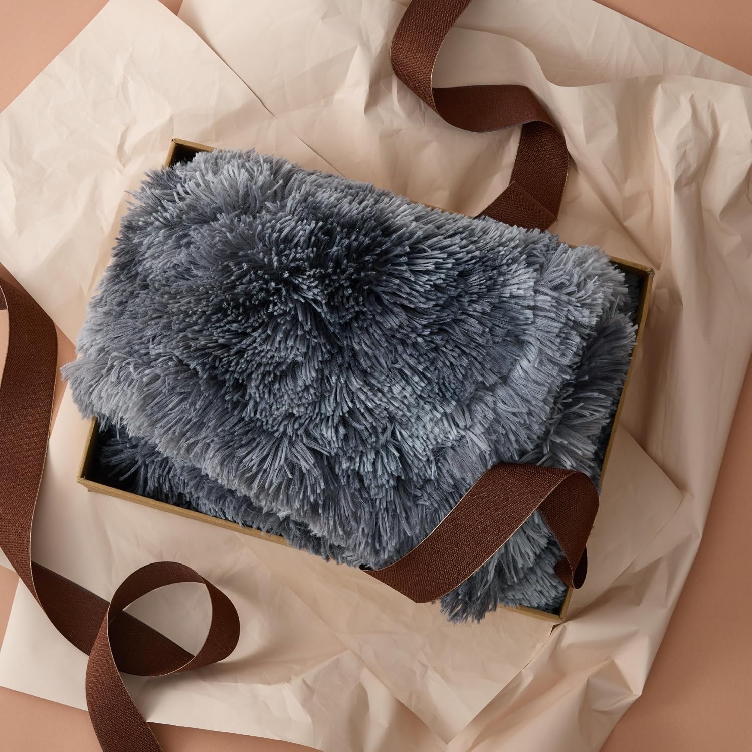 image:imageBedsure Waterproof Dog Blankets for Medium Dogs Fluffy Faux Fur 40x50 Plush Fuzzy Reversible Pet Blankets for Couch and Dog BedSoft Calming Throw Cat Blanket Washable Dog Gift GreyTiedye Grey