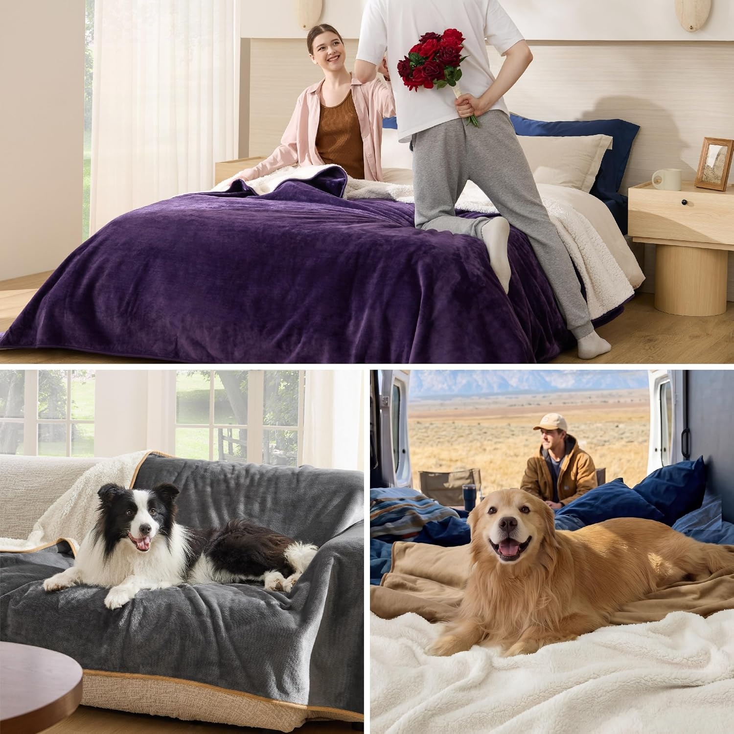 image:imageBedsure Waterproof Dog Blankets for Small Dogs 25X35 Anchor Gray Soft Print Sherpa Fleece Puppy Cat Blanket Washable Cozy Plush Reversible Throw Furniture Protector for Pet Kitten DoggyLight Green