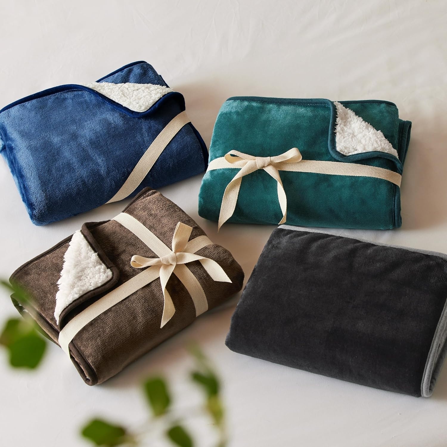 image:imageBedsure Waterproof Dog Blankets for Small Dogs 25X35 Anchor Gray Soft Print Sherpa Fleece Puppy Cat Blanket Washable Cozy Plush Reversible Throw Furniture Protector for Pet Kitten DoggyBlue