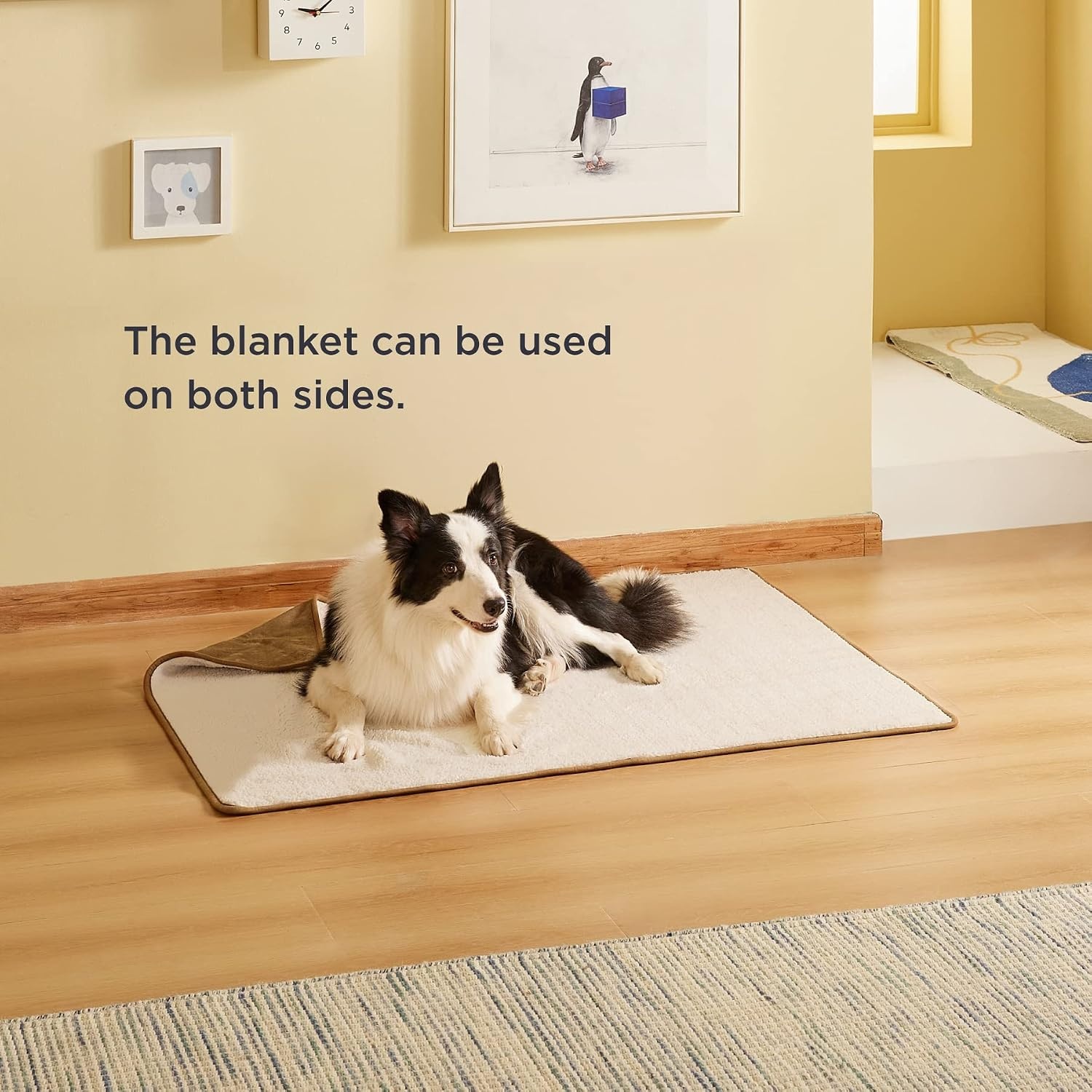 image:imageBedsure Waterproof Dog Blankets for Small Dogs 25X35 Anchor Gray Soft Print Sherpa Fleece Puppy Cat Blanket Washable Cozy Plush Reversible Throw Furniture Protector for Pet Kitten DoggyCamel