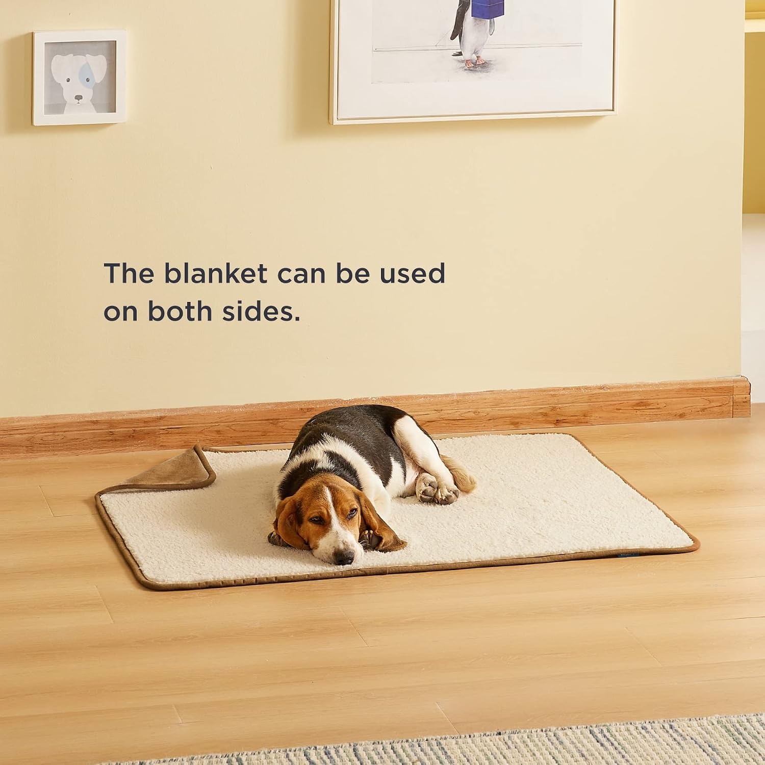 image:imageBedsure Waterproof Dog Blankets for Small Dogs 25X35 Anchor Gray Soft Print Sherpa Fleece Puppy Cat Blanket Washable Cozy Plush Reversible Throw Furniture Protector for Pet Kitten DoggyCamel