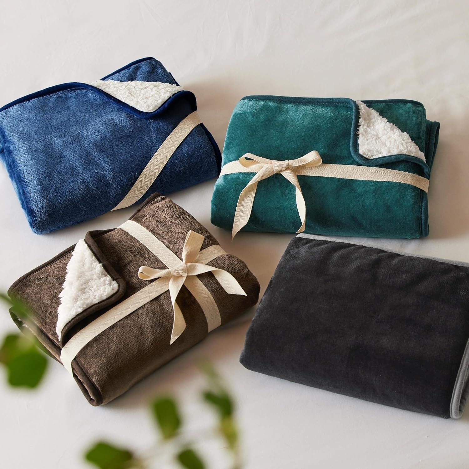 image:imageBedsure Waterproof Dog Blankets for Small Dogs 25X35 Anchor Gray Soft Print Sherpa Fleece Puppy Cat Blanket Washable Cozy Plush Reversible Throw Furniture Protector for Pet Kitten DoggyGreen