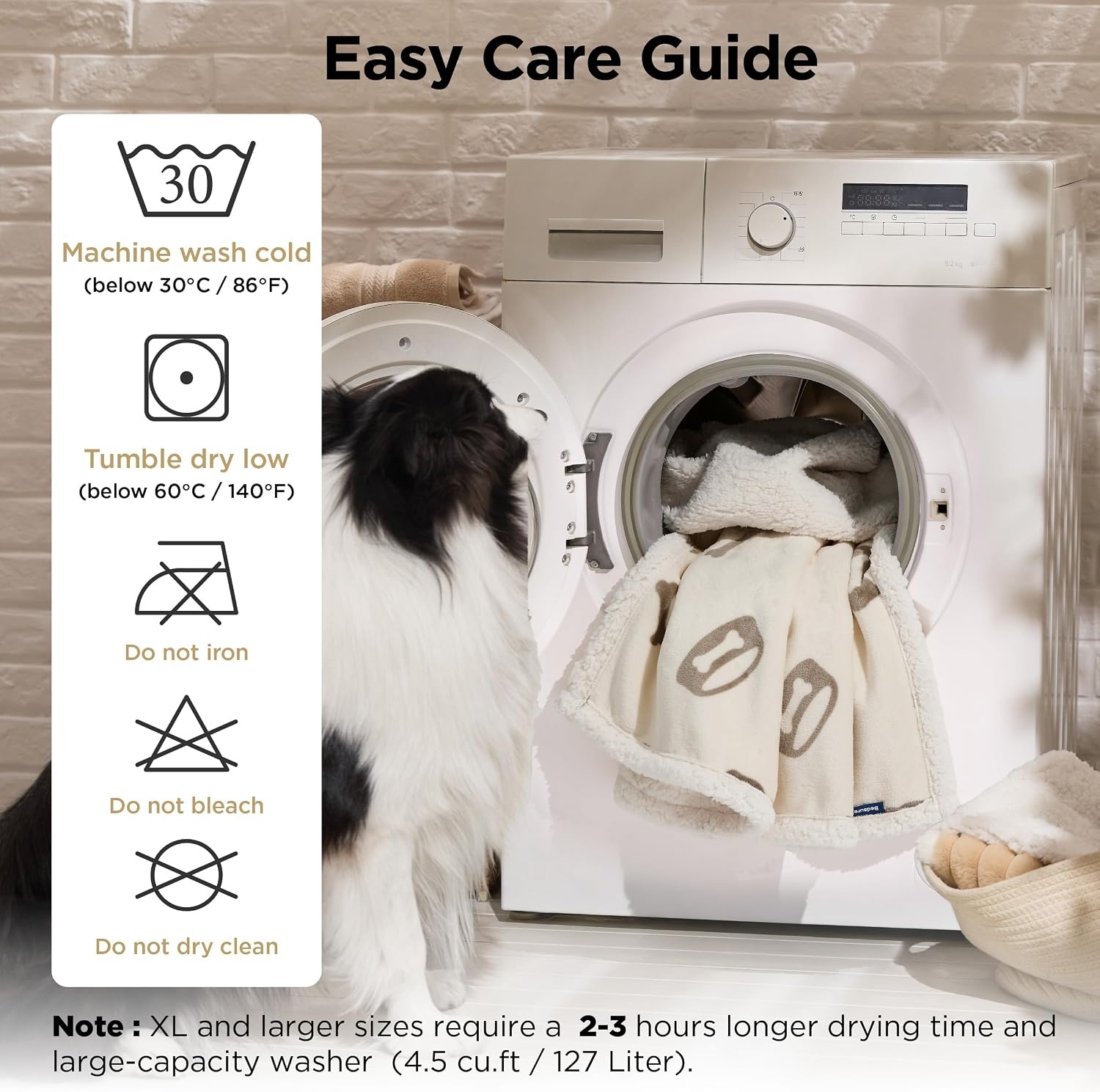 image:imageBedsure Waterproof Dog Blankets for Small Dogs 25X35 Anchor Gray Soft Print Sherpa Fleece Puppy Cat Blanket Washable Cozy Plush Reversible Throw Furniture Protector for Pet Kitten DoggyBeigebone