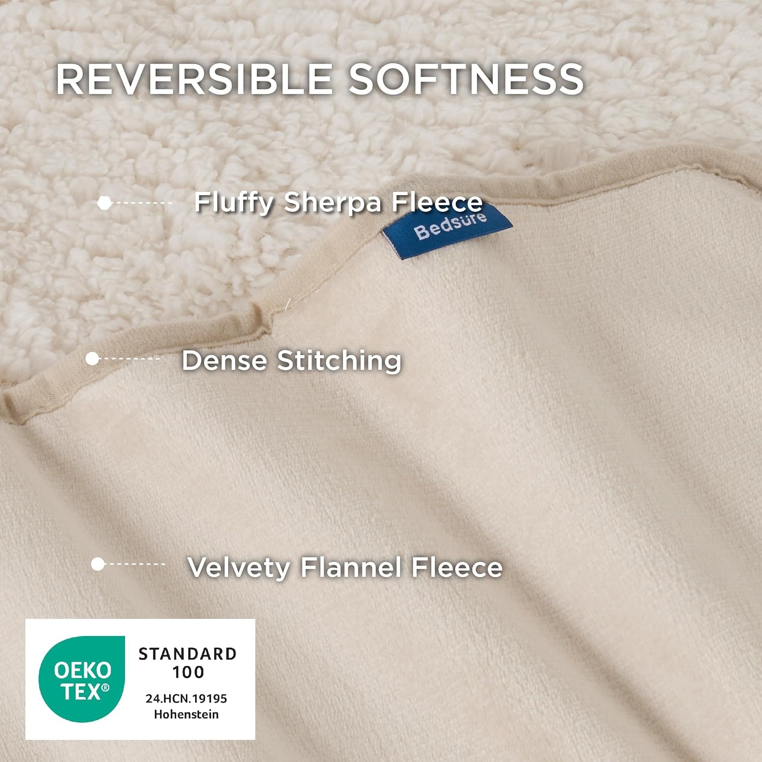 image:imageBedsure Waterproof Dog Blankets for Small Dogs 25X35 Anchor Gray Soft Print Sherpa Fleece Puppy Cat Blanket Washable Cozy Plush Reversible Throw Furniture Protector for Pet Kitten DoggyCream