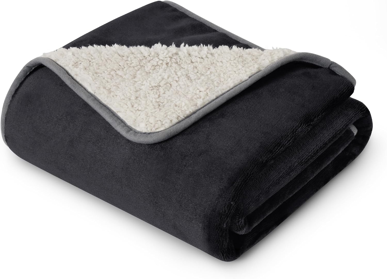 image:imageBedsure Waterproof Dog Blankets for Small Dogs 25X35 Anchor Gray Soft Print Sherpa Fleece Puppy Cat Blanket Washable Cozy Plush Reversible Throw Furniture Protector for Pet Kitten DoggyBlack