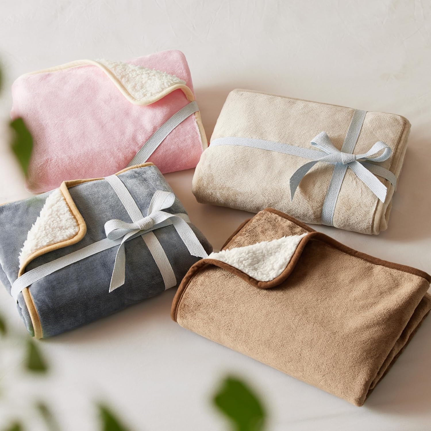 image:imageBedsure Waterproof Dog Blankets for Small Dogs 25X35 Anchor Gray Soft Print Sherpa Fleece Puppy Cat Blanket Washable Cozy Plush Reversible Throw Furniture Protector for Pet Kitten DoggyAzalea Pink
