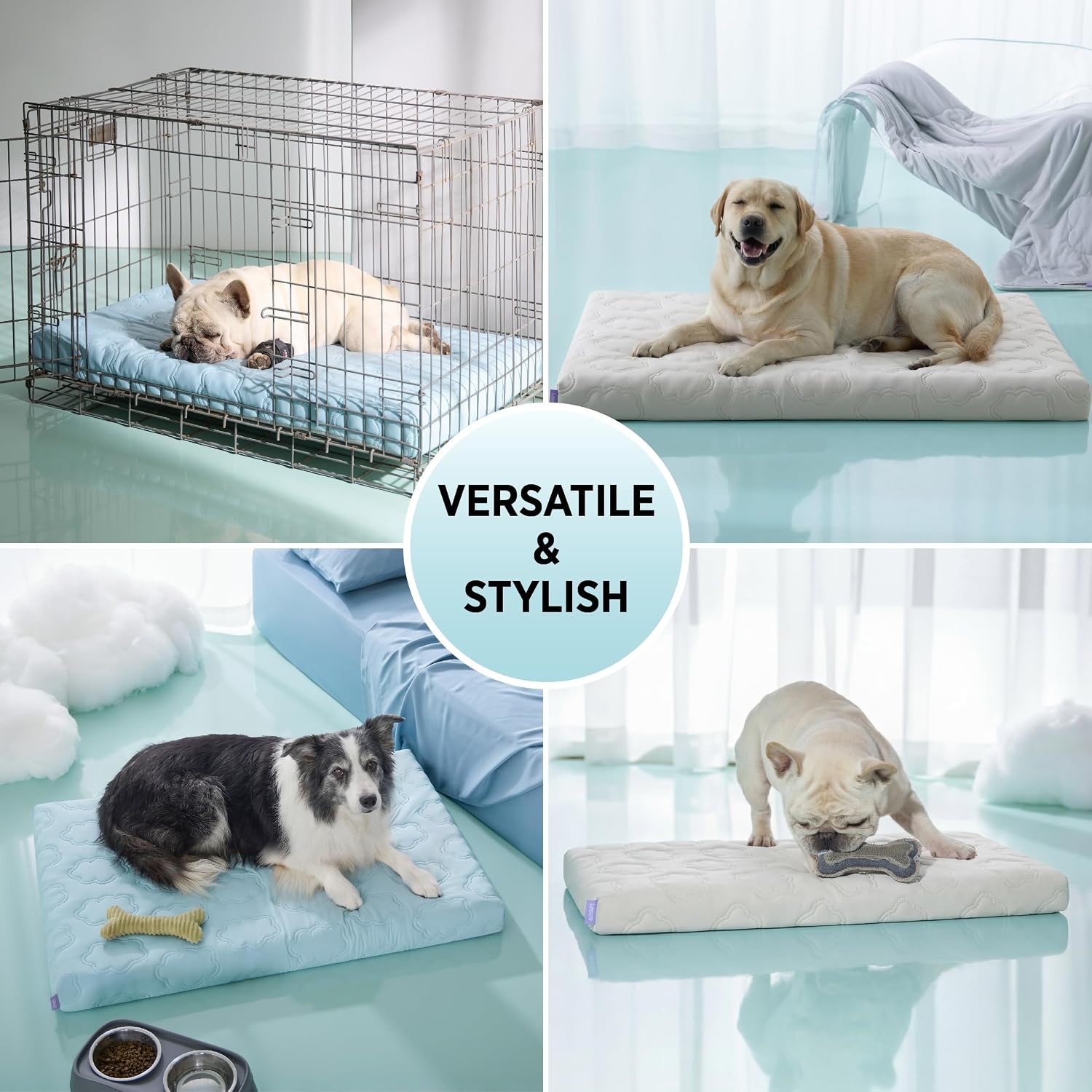 image:imageLE SURE ApexCloud Cooling Dog Bed for Large Dogs with Washable Cover35IN QMaxgt05 CoolTouch Fabric Orthopedic Egg Crate FoamBreathable NonSlip Summer MatFor Active Senior LongHaired PetsBlueCooling Gray