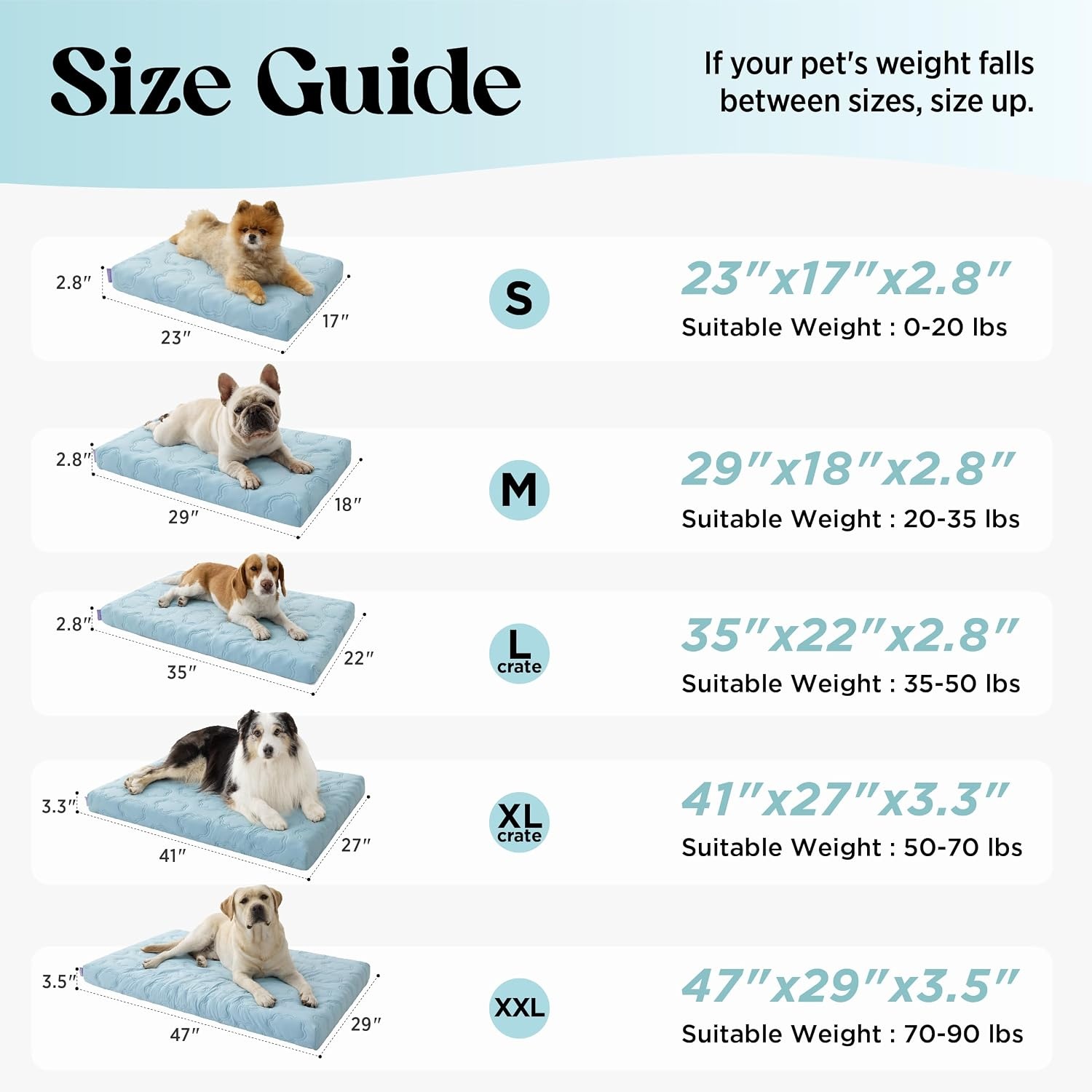 image:imageLE SURE ApexCloud Cooling Dog Bed for Large Dogs with Washable Cover35IN QMaxgt05 CoolTouch Fabric Orthopedic Egg Crate FoamBreathable NonSlip Summer MatFor Active Senior LongHaired PetsBlueCooling Gray