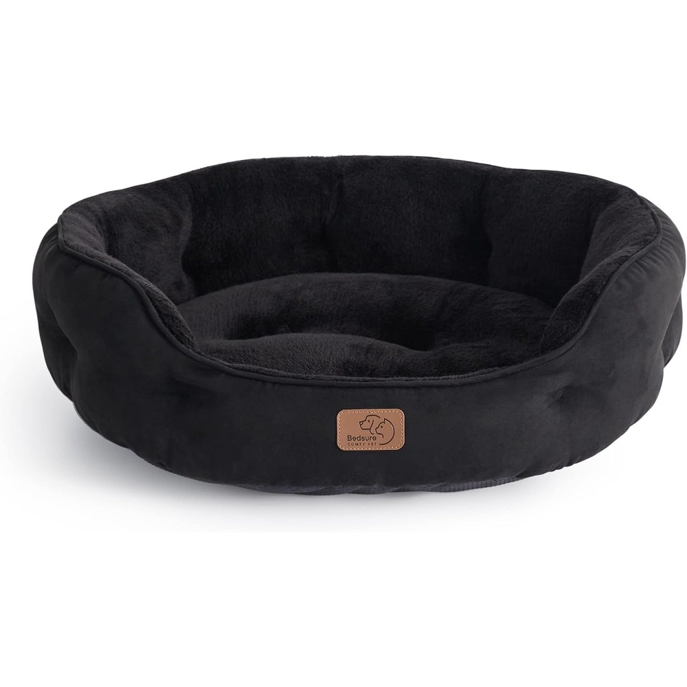 image:imageBedsure AeroFrost Cooling Small Dog Bed Round Washable 20In Arctic Blue QMaxgt04 Cat Beds for Indoor Cats Comfort Cooling Summer Pet BedAntiSlip Bottomfor Puppies and KittensBlack